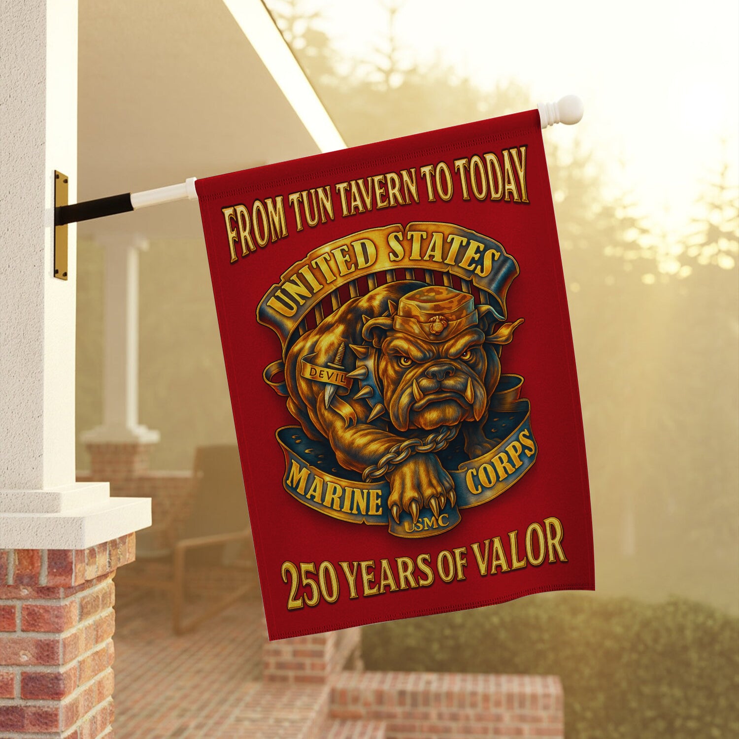 MARlNE From Tun Tavern To Today House Flag 28" x 40" Twin-Side Printing