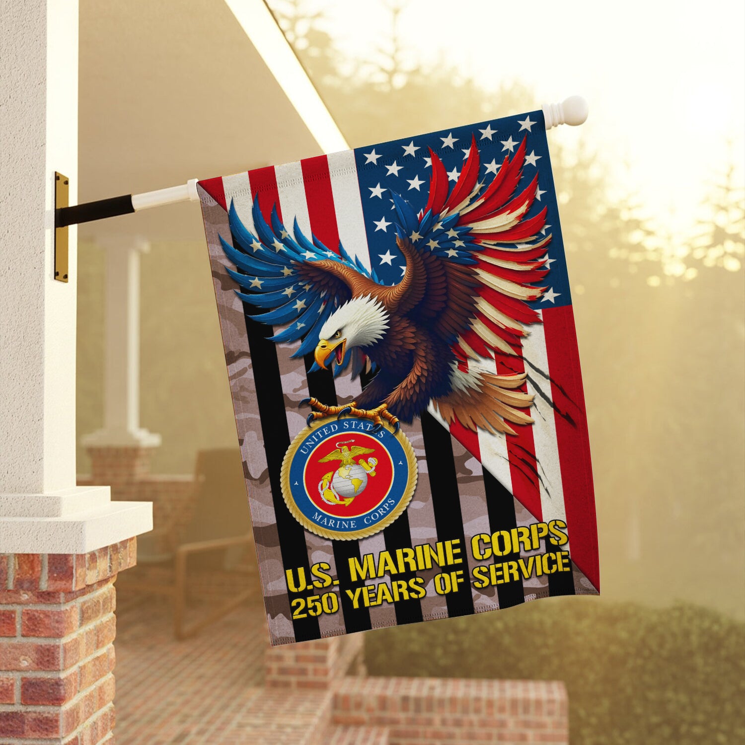 MARlNE 250 Years Of Service House Flag 28" x 40" Twin-Side Printing