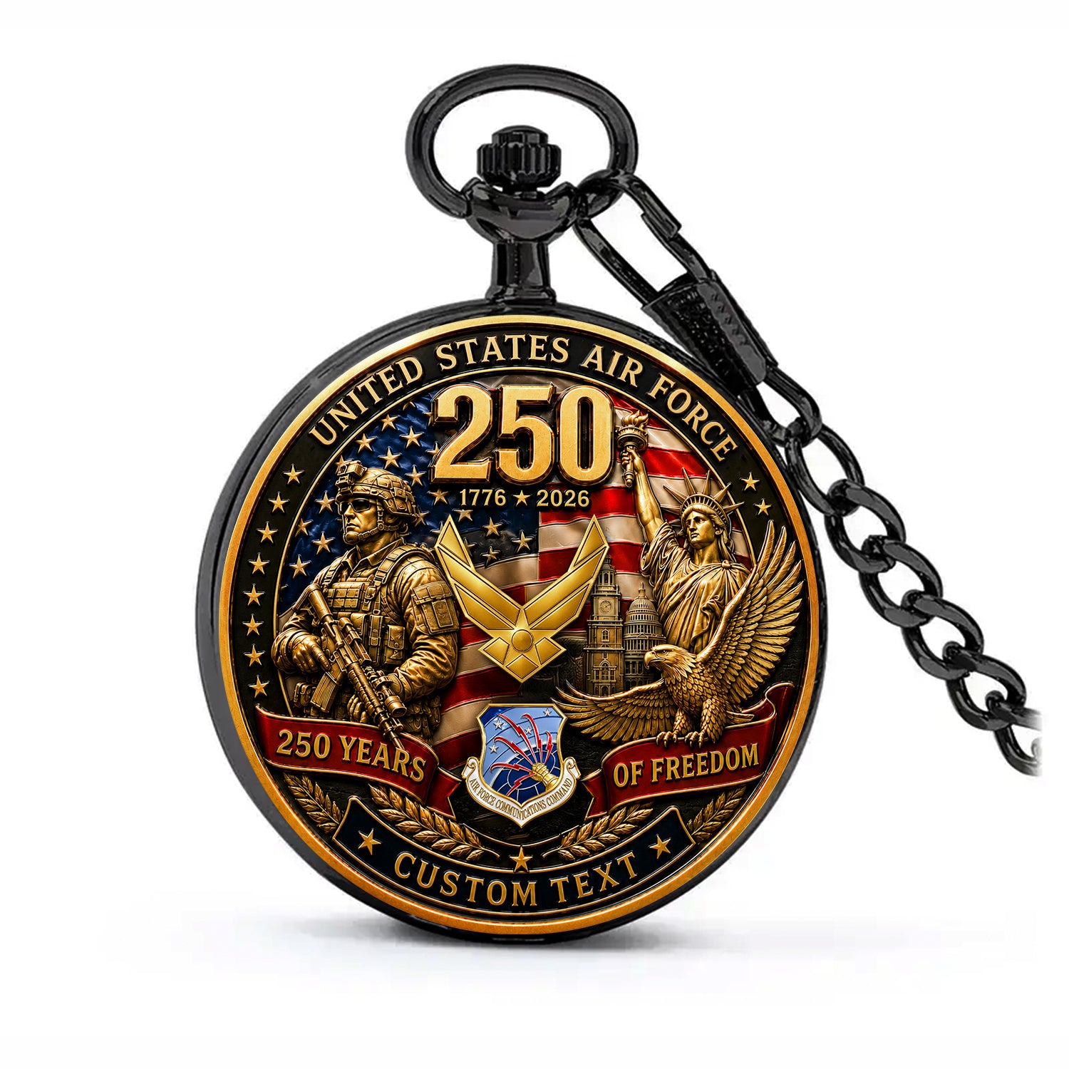 Air Force Veteran Custom Name Pocket Watch Anniversary Gift