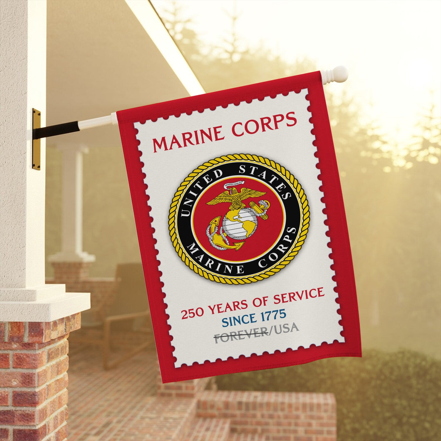 MARlNE 250 Years Of Service Since 1775 House Flag 28" x 40" Twin-Side Printing