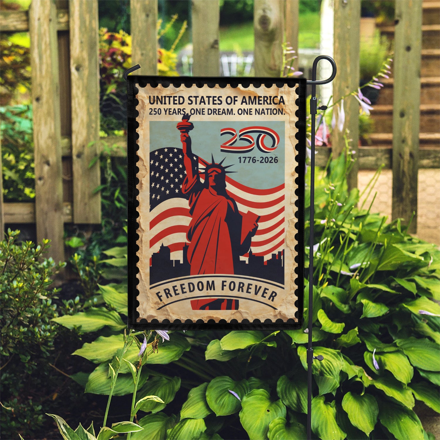 250 Years One Dream, One Nation Freedom Forever Garden Flag 12''x18'' Twin-Side Printing