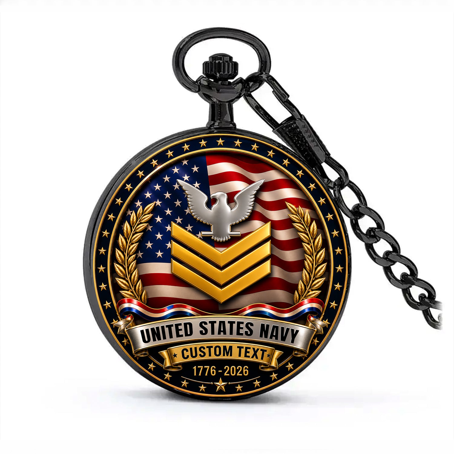 Personalized US Navy Anniversary Pocket Watch Military Keepsake