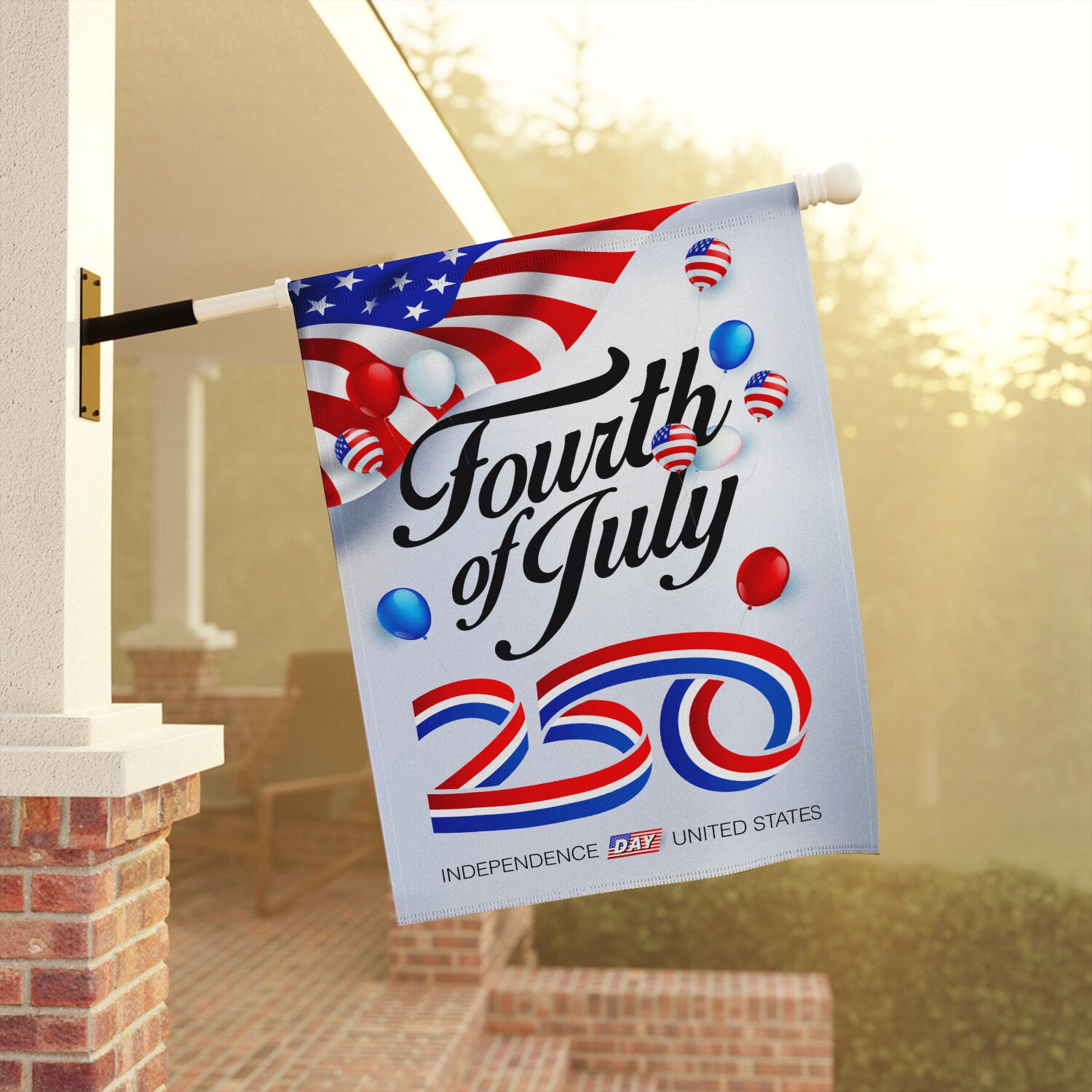 Fourth of July 250 House Flag 28''x40'' Twin-Side Printing