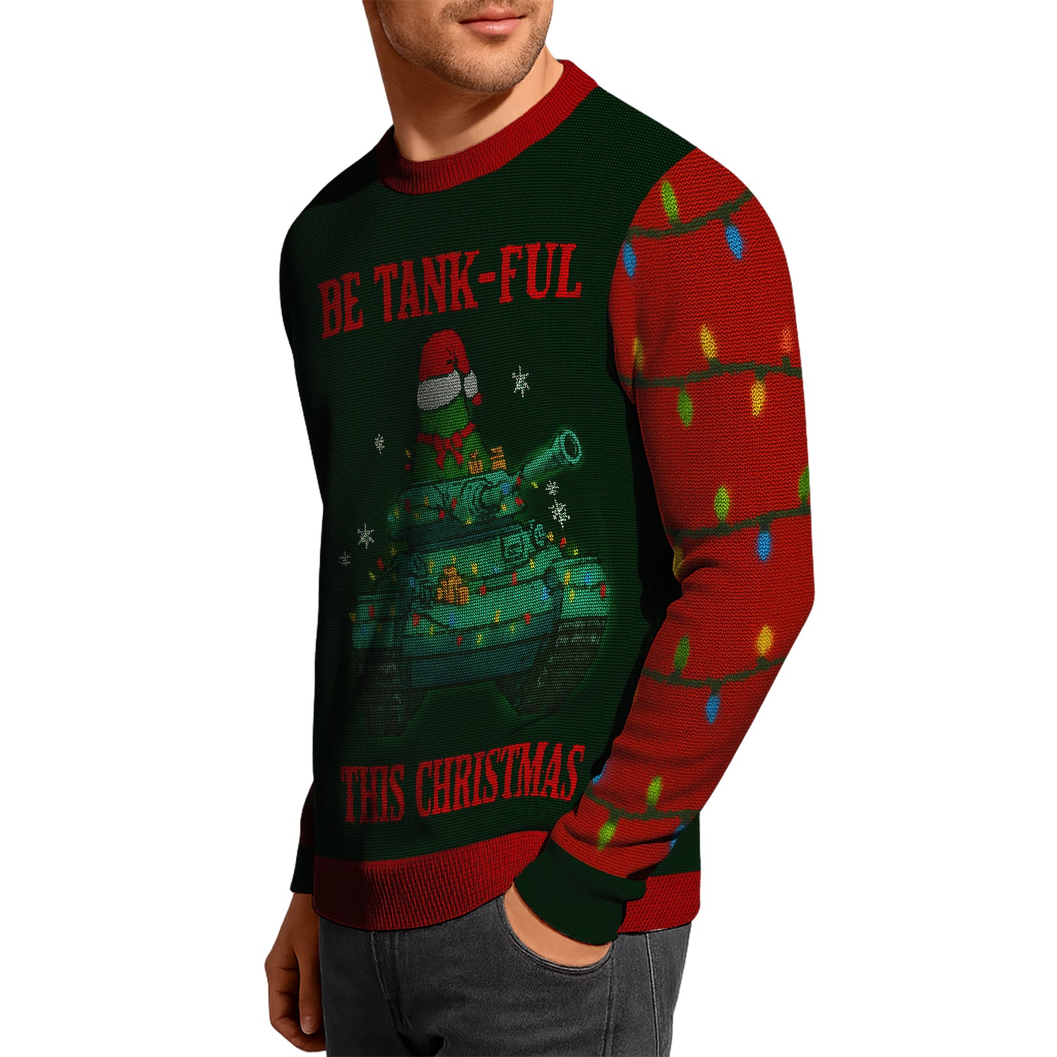 US Army Be Tank-Ful This Christmas Ugly Christmas Sweater