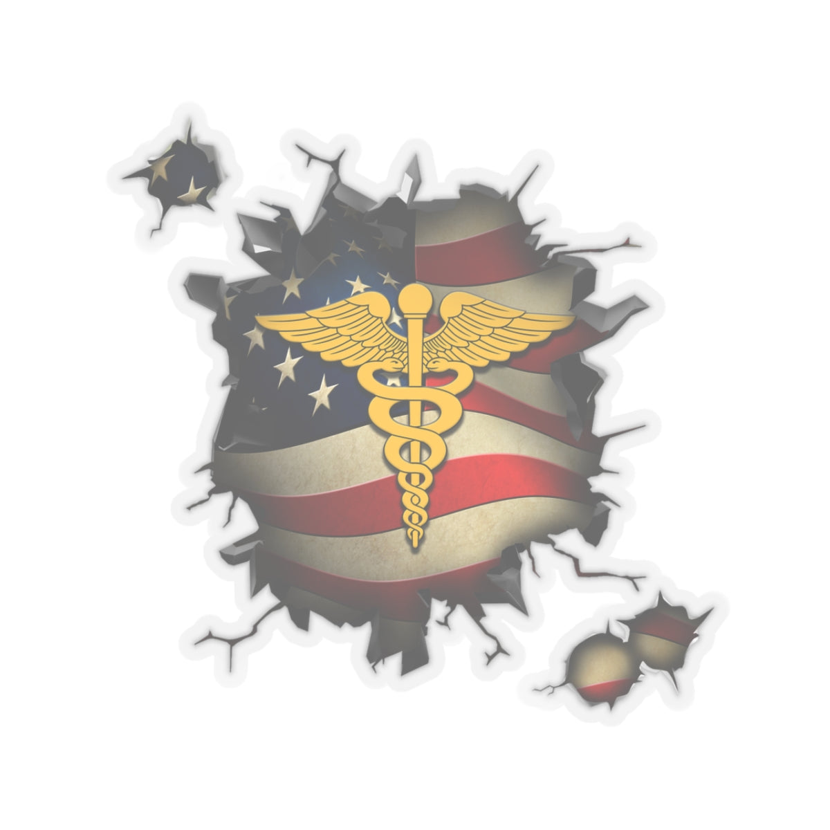 US Army Medical Corps 3D Break Effect Stickers