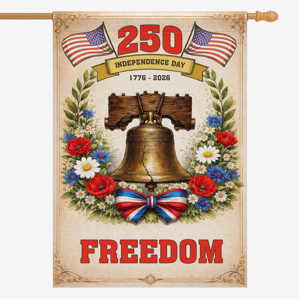 America 250 House Flag Independence Day Freedom Flag
