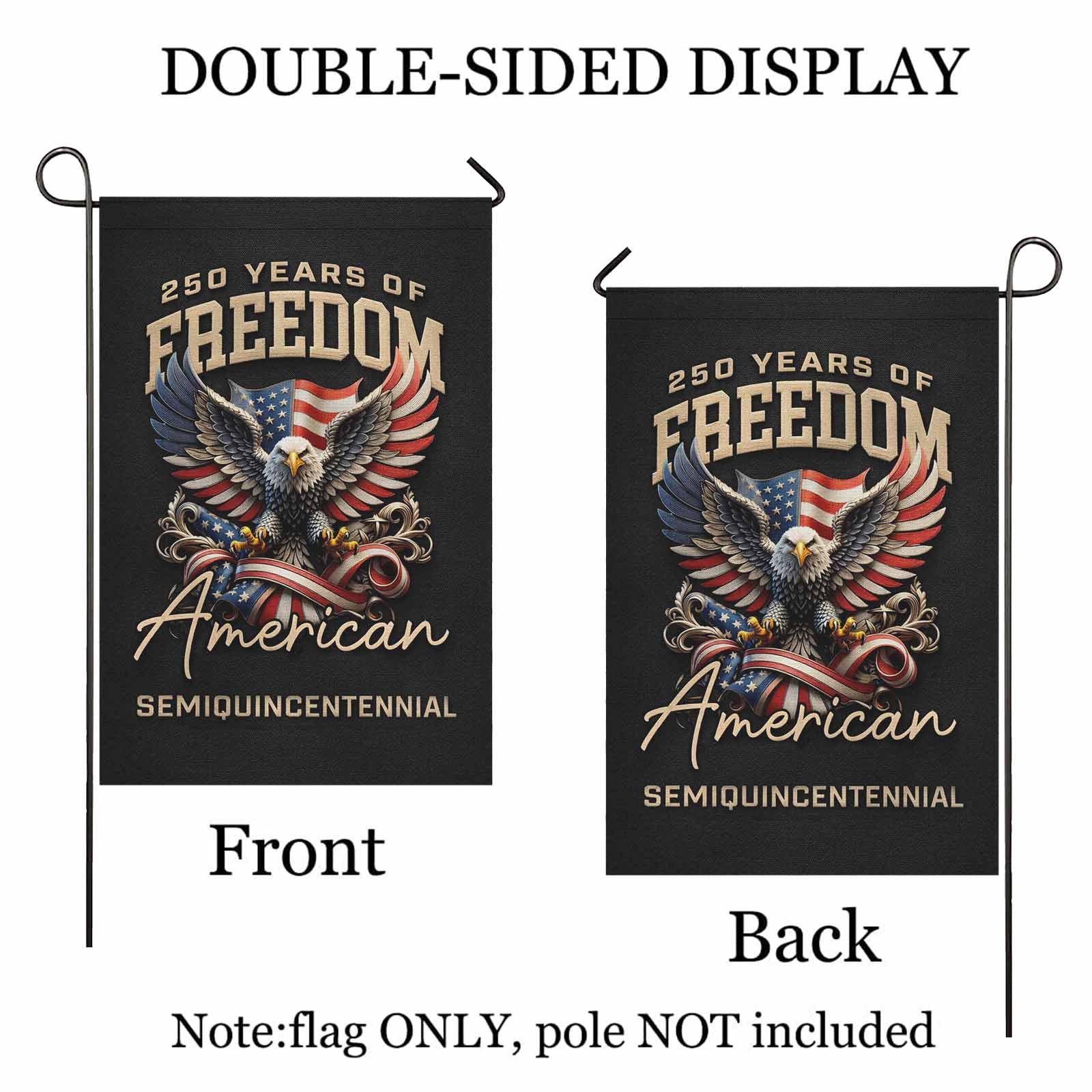 America 250 Patriotic Eagle Garden Flag 250 Years of Freedom Decor