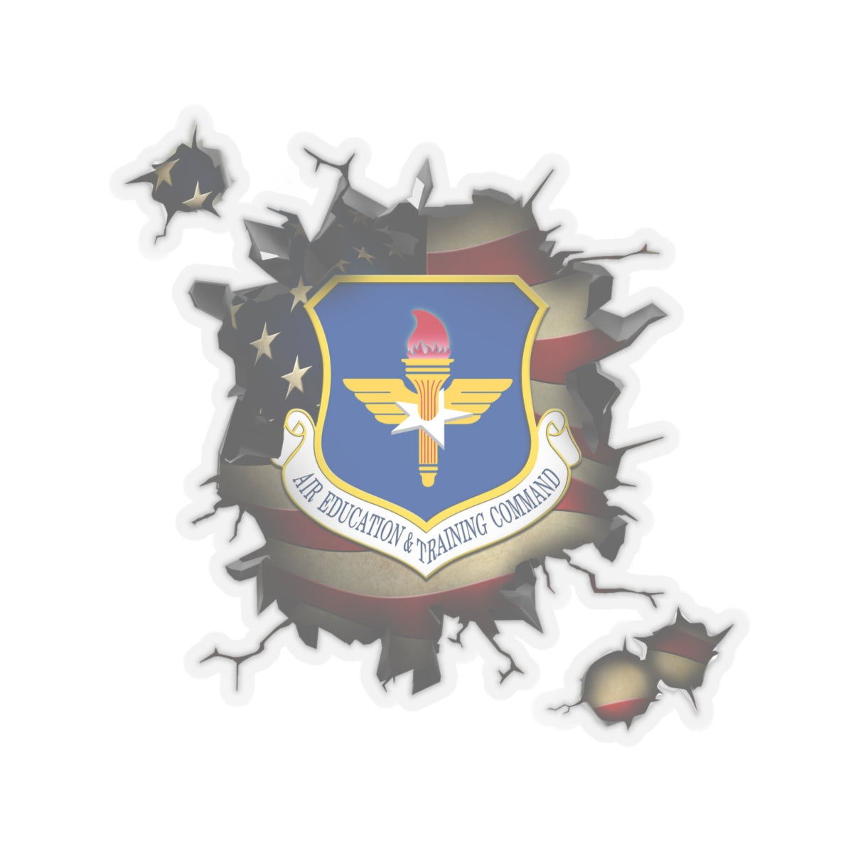 US Air Force Air Education and Training Command 3D Break Effect Stickers