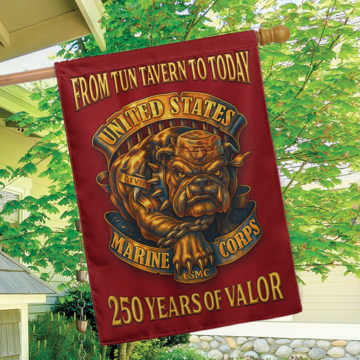 MARlNE From Tun Tavern To Today House Flag 28" x 40" Twin-Side Printing