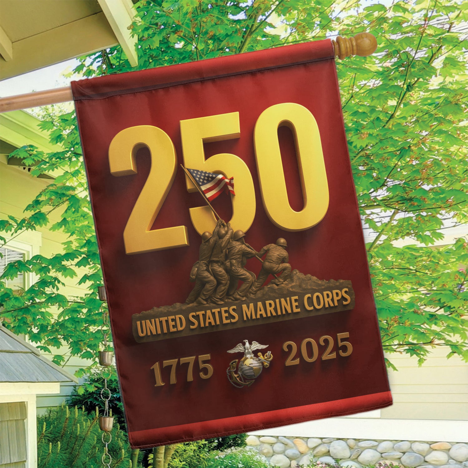 MARlNE 1775 - 2025 House Flag 28" x 40" Twin-Side Printing