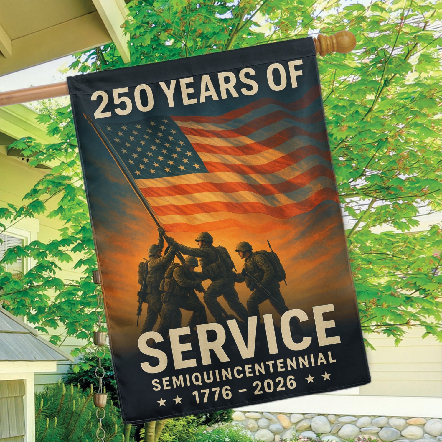 250 Years Of Service House Flag 28''x40'' Twin-Side Printing