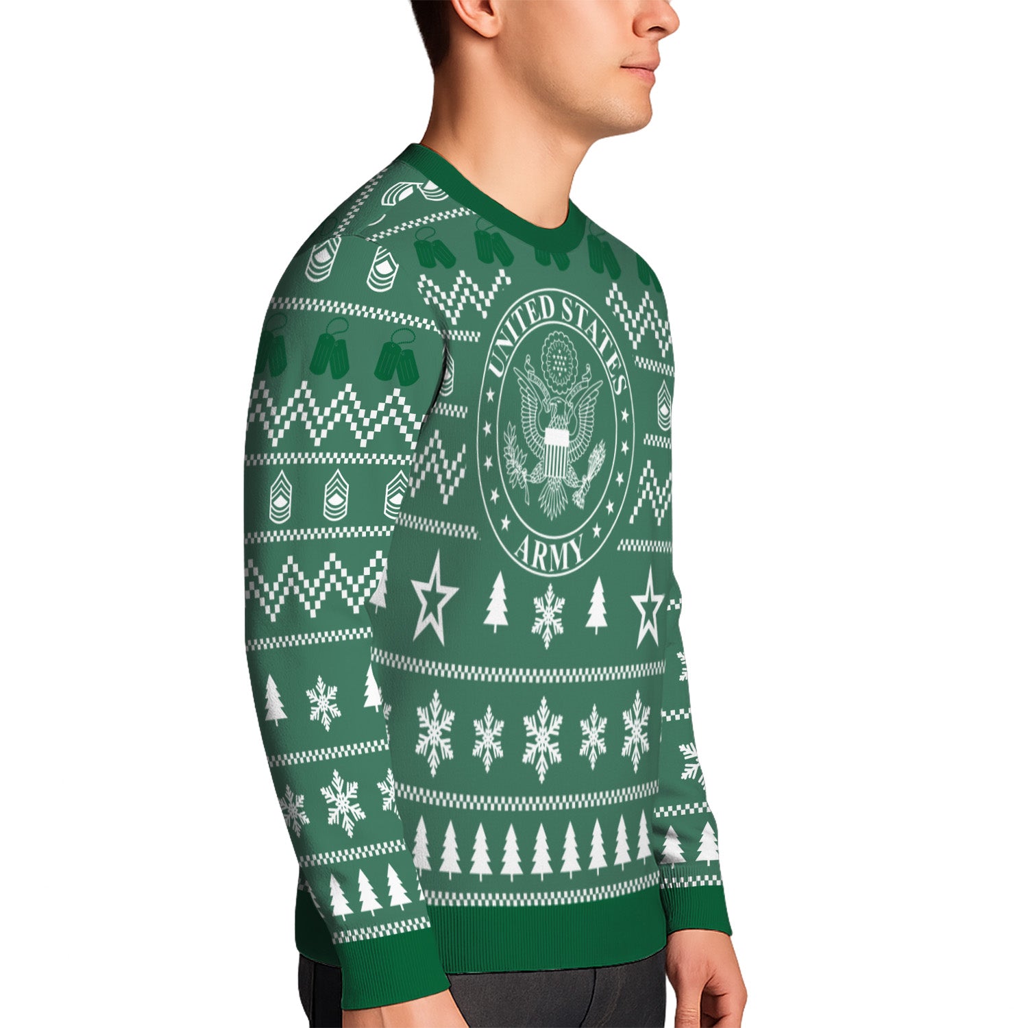 Custom Ranks US Army Ugly Christmas Sweater for Women Men TUST01