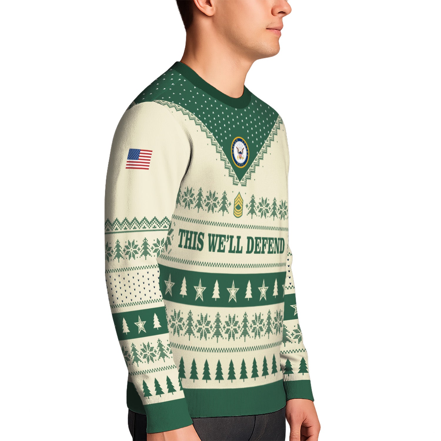 Custom Ranks US Army Ugly Christmas Sweater for Women Men TUST05