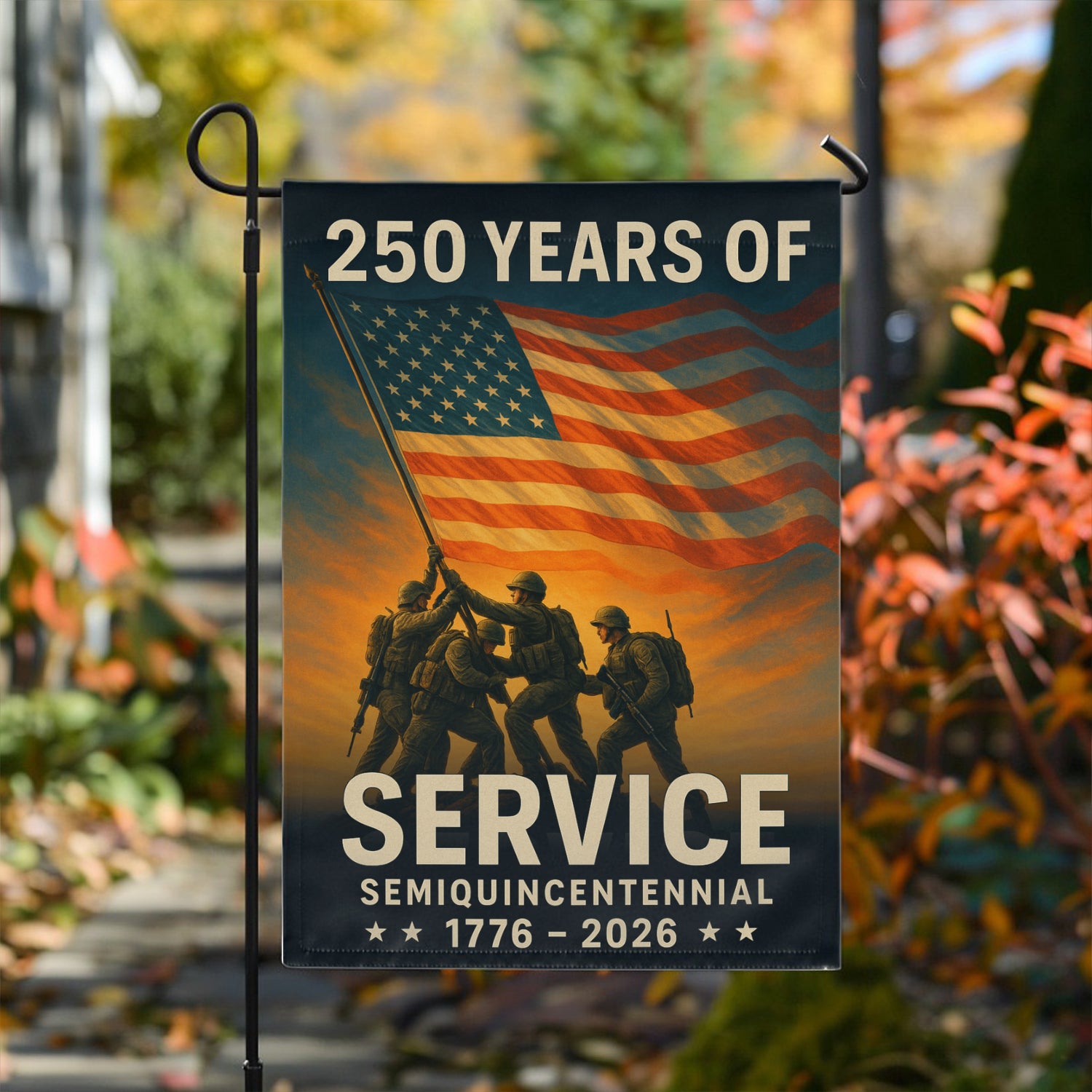 250 Years Of Service Garden Flag 12''x18'' Twin-Side Printing