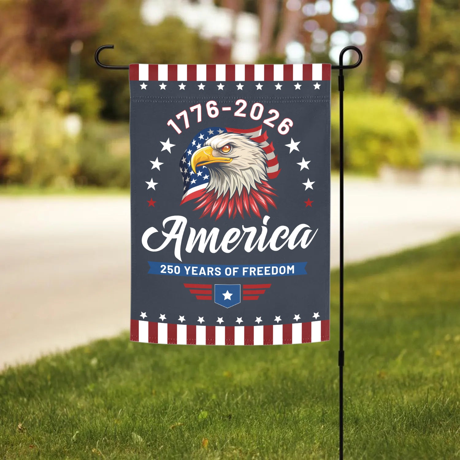 1776-2026 America 250 Years Of Freedom Garden Flag 12''x18'' Twin-Side Printing