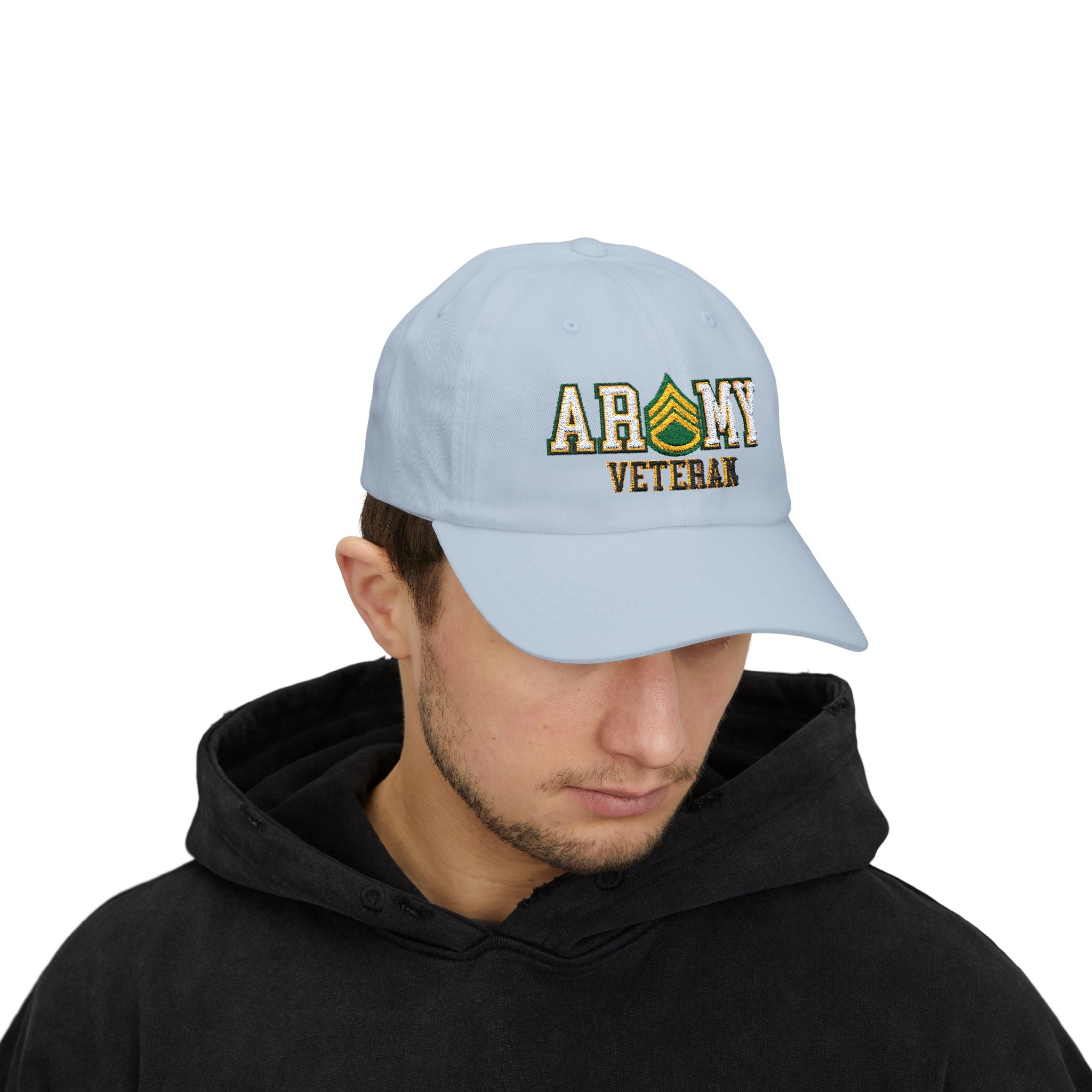 US Army E-6 Staff Sergeant E6 SSG Noncommissioned Officer Veteran Embroidered Classic Dad Cap