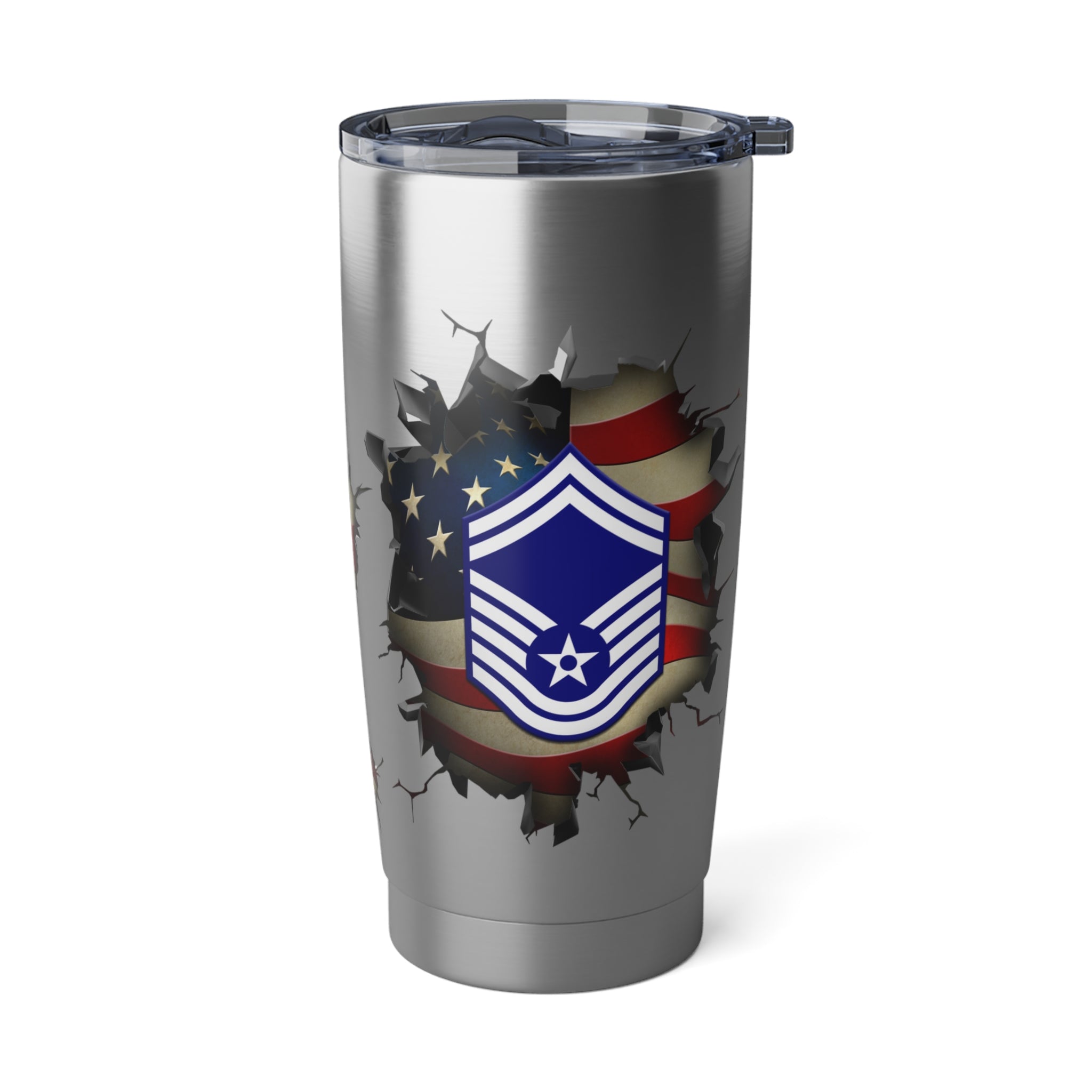 US Air Force E-8 Senior Master Sergeant SMSgt E8 Noncommissioned Officer AF Rank 3D Break Effect Vagabond 20oz Tumbler