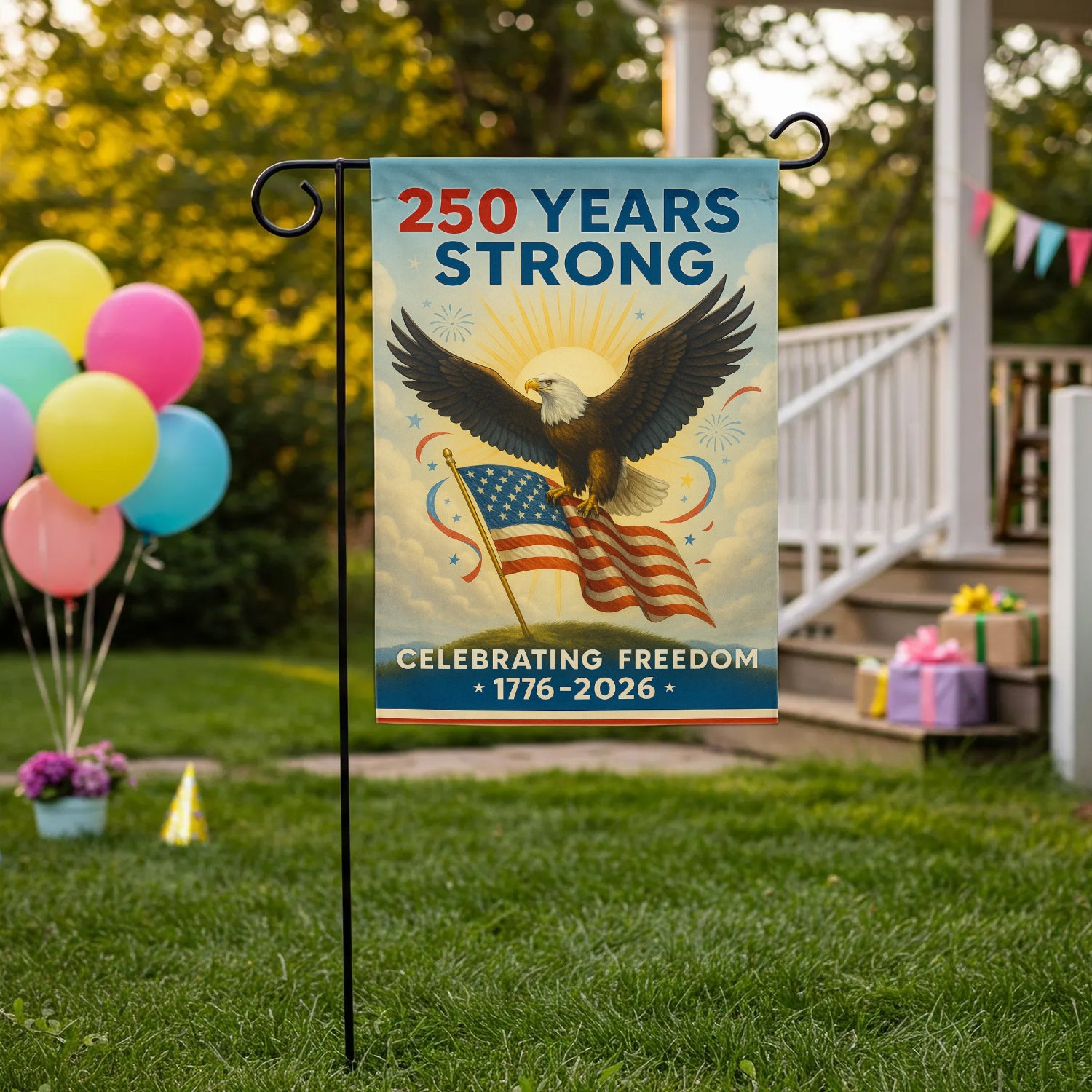 250 Years Strong Garden Flag 12''x18'' Twin-Side Printing
