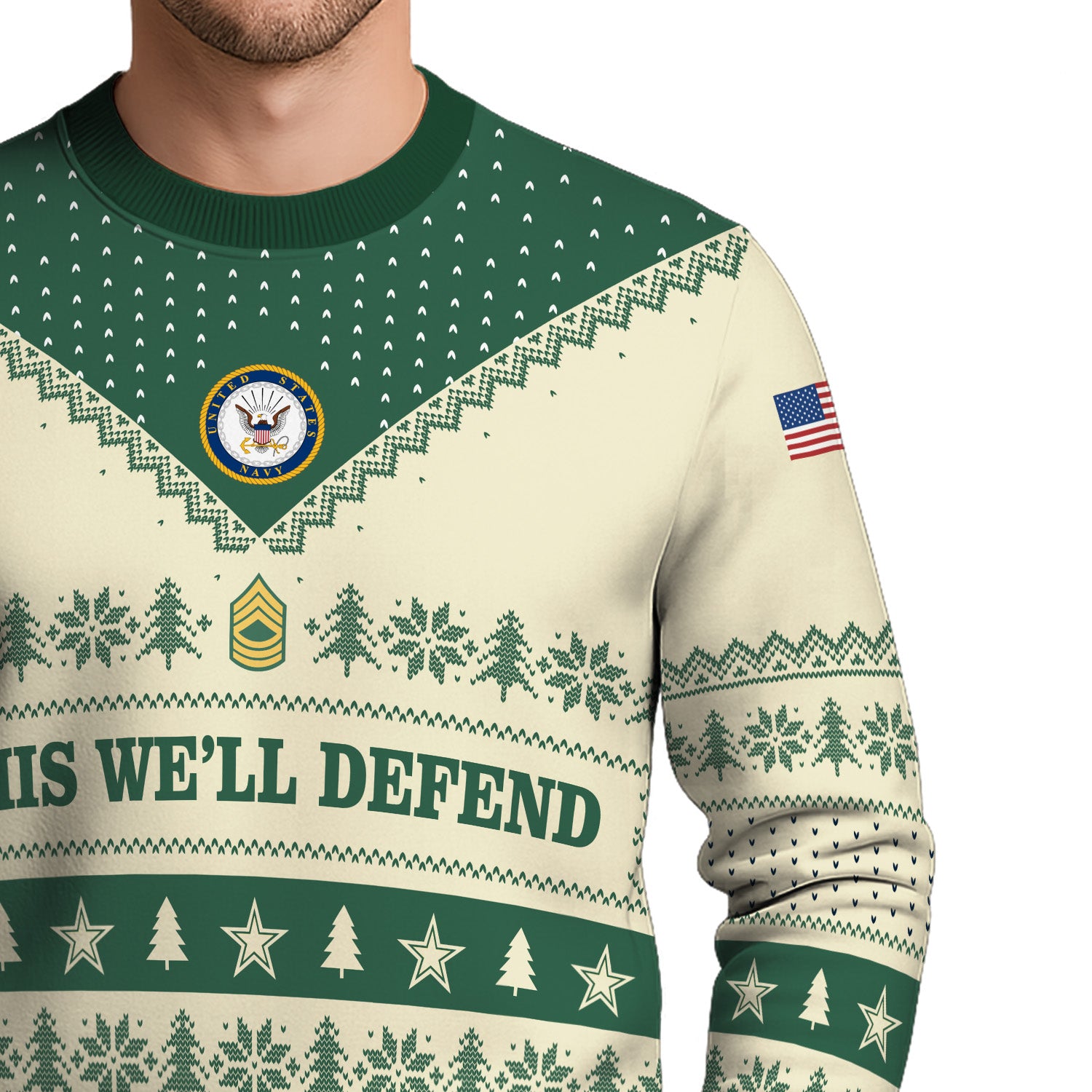 Custom Ranks US Army Ugly Christmas Sweater for Women Men TUST05