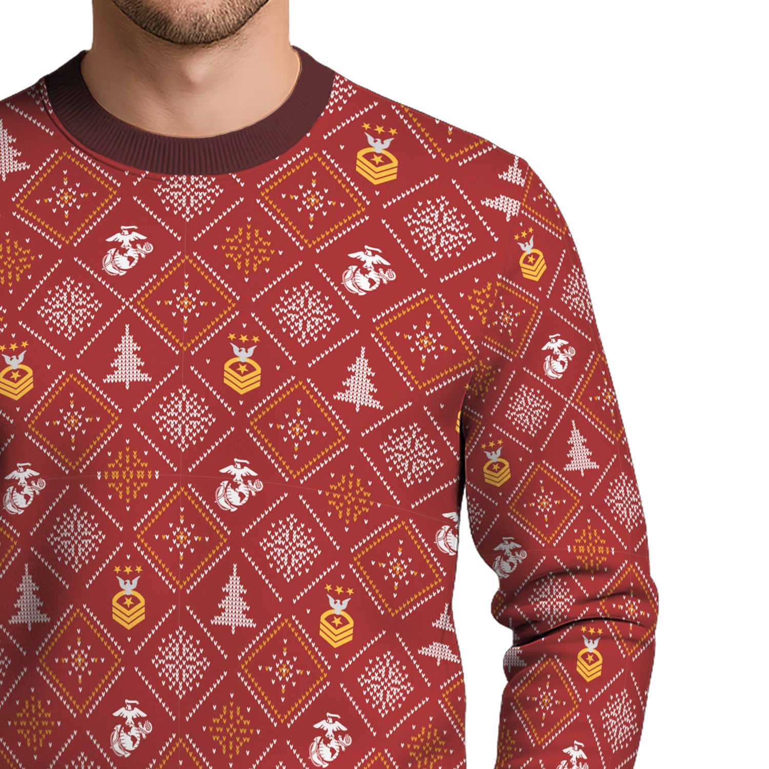 Custom Ranks USMC Ugly Christmas Sweater for Women Men TUST03