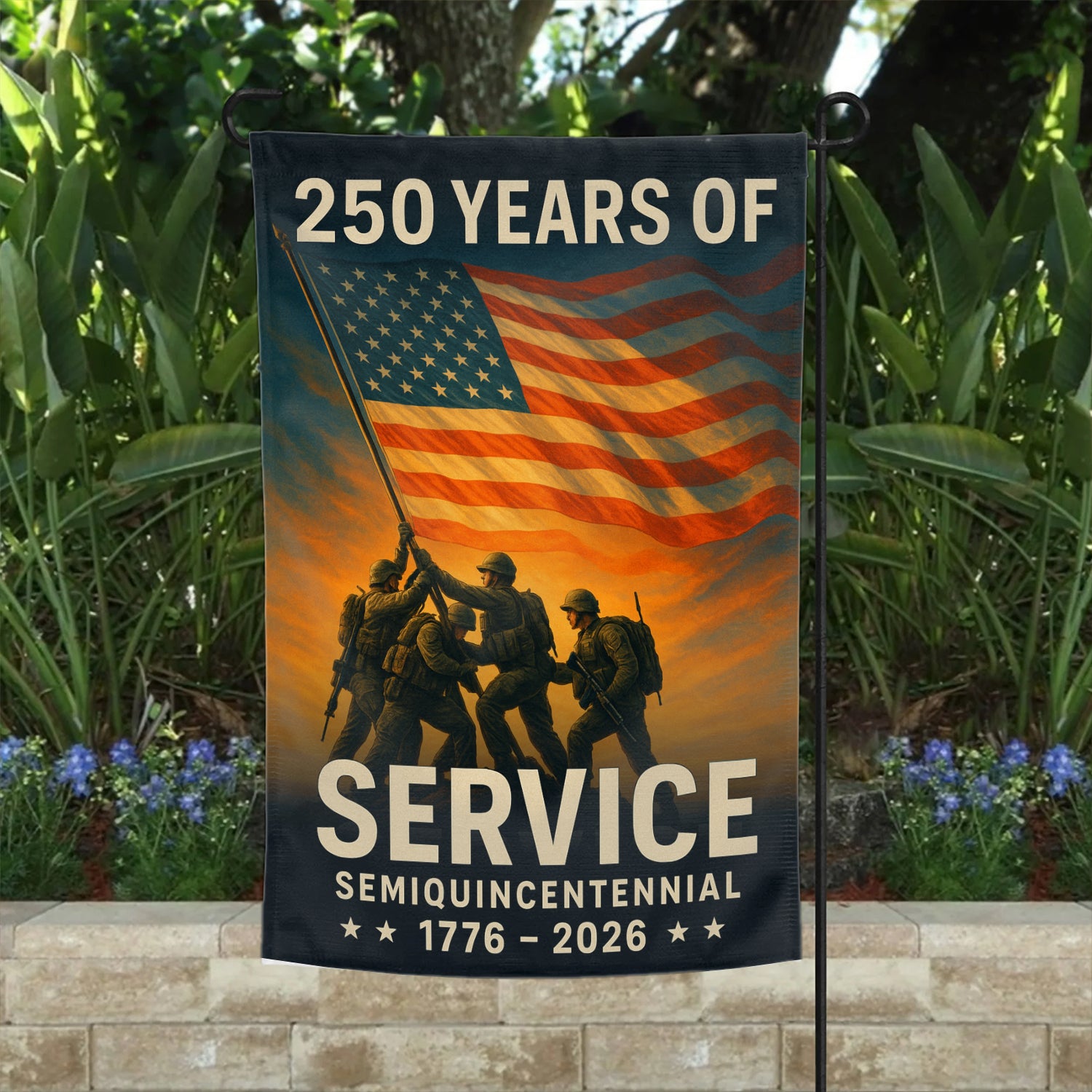 250 Years Of Service Garden Flag 12''x18'' Twin-Side Printing