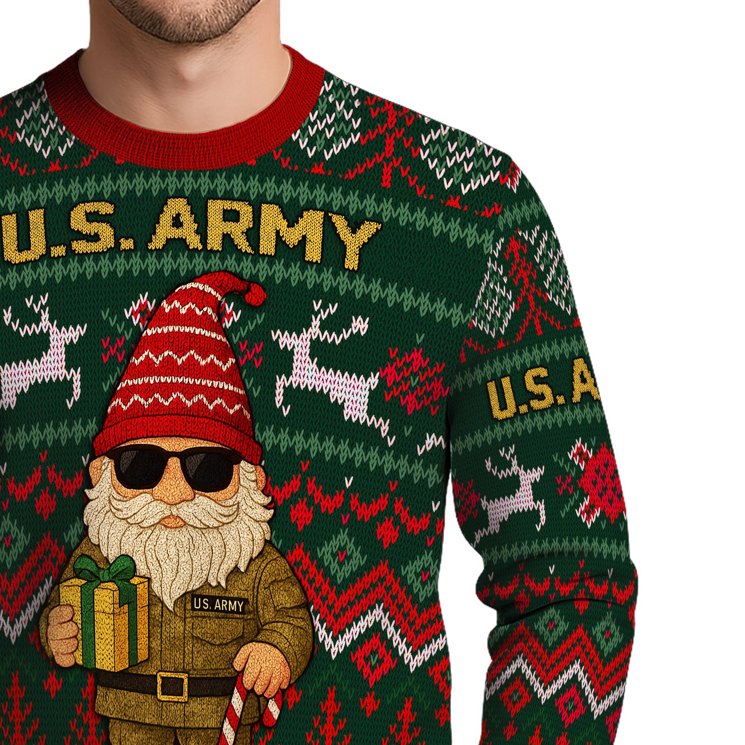 US Army Santa Cloud Ugly Christmas Sweater