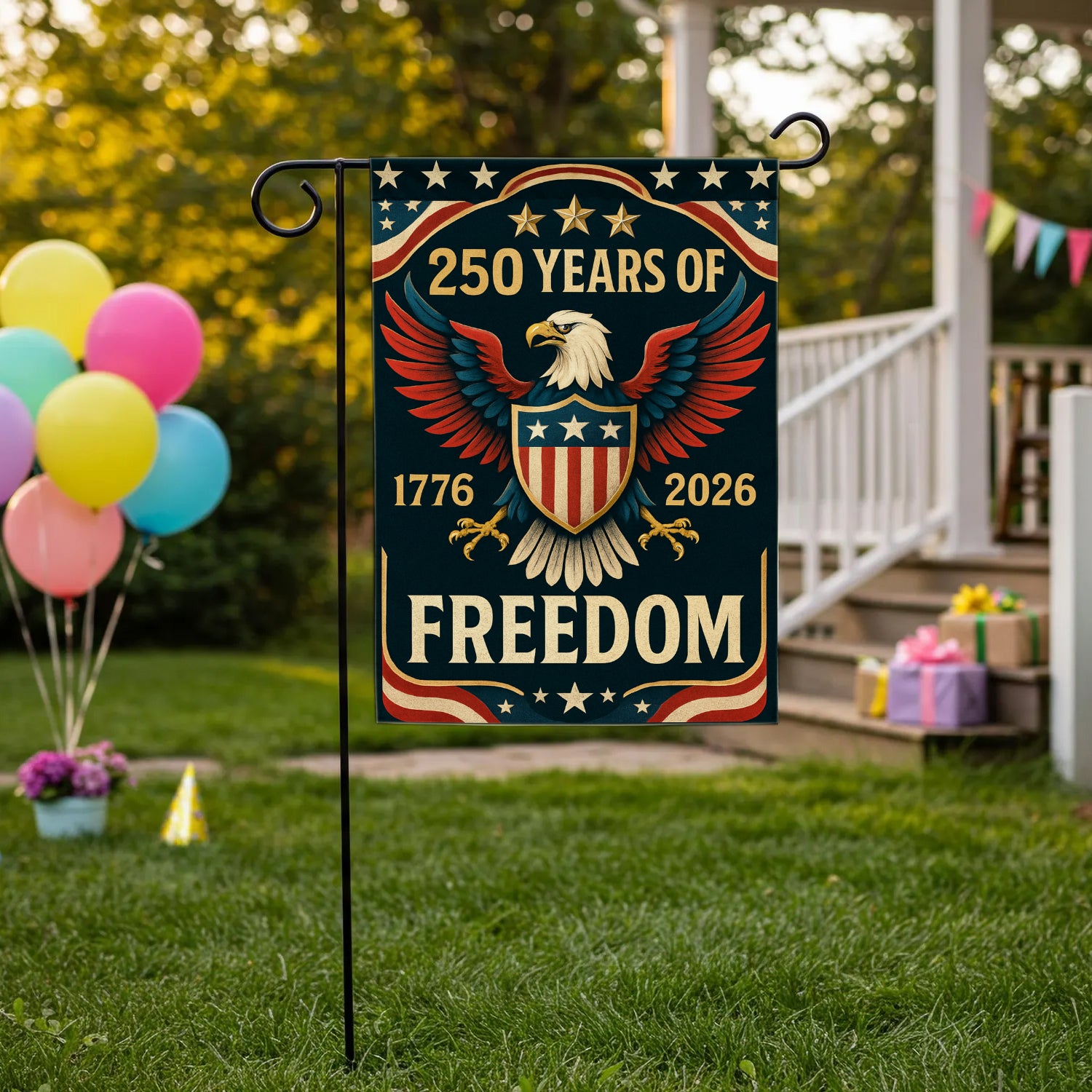 250 Years Of Freedom Garden Flag 12''x18'' Twin-Side Printing