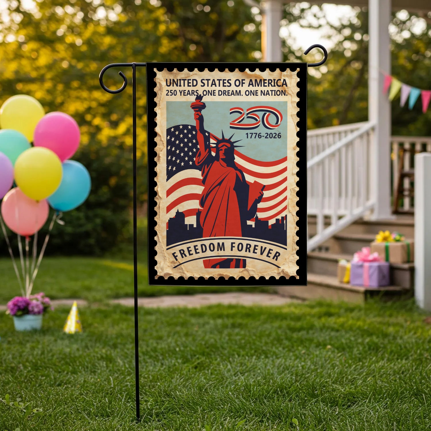 250 Years One Dream, One Nation Freedom Forever Garden Flag 12''x18'' Twin-Side Printing