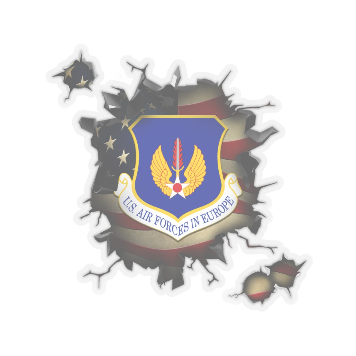 United States Air Forces in Europe 3D Break Effect Stickers