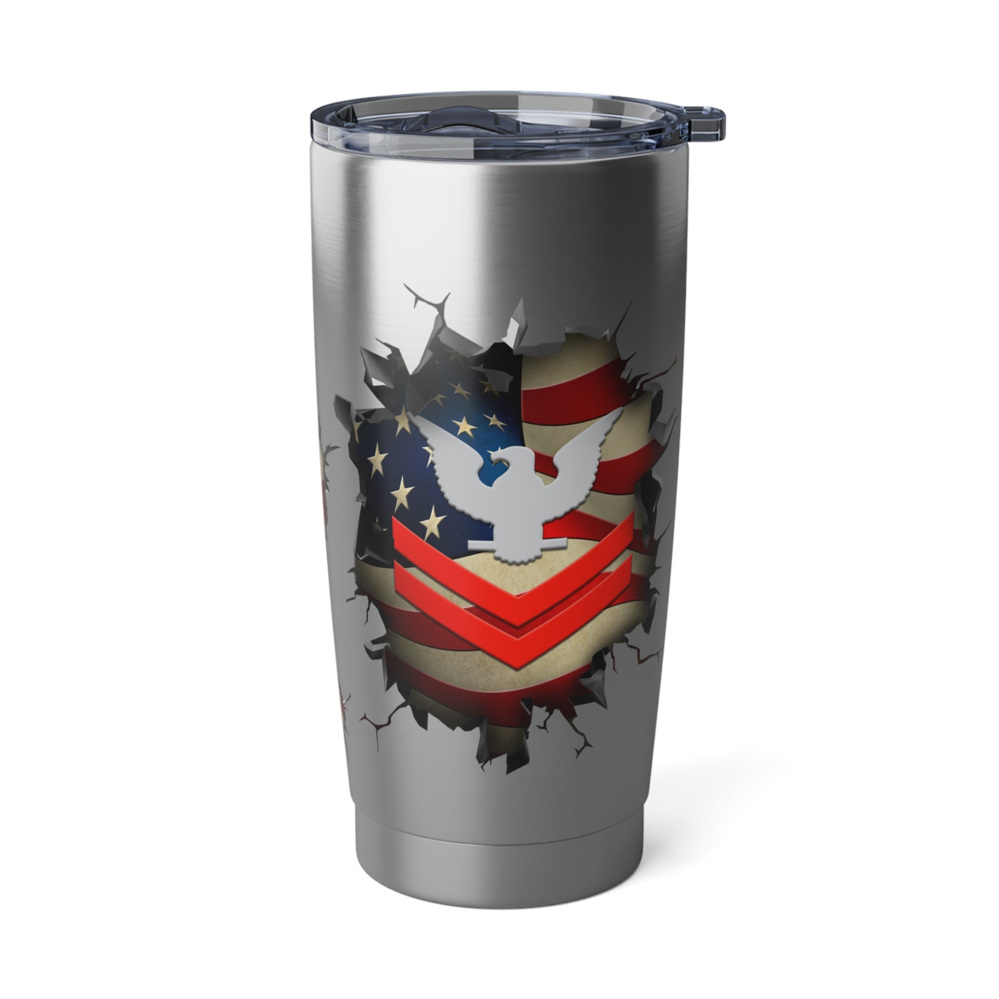 US Navy E-5 Petty Officer Second Class E5 PO2 Collar Device 3D Break Effect Vagabond 20oz Tumbler