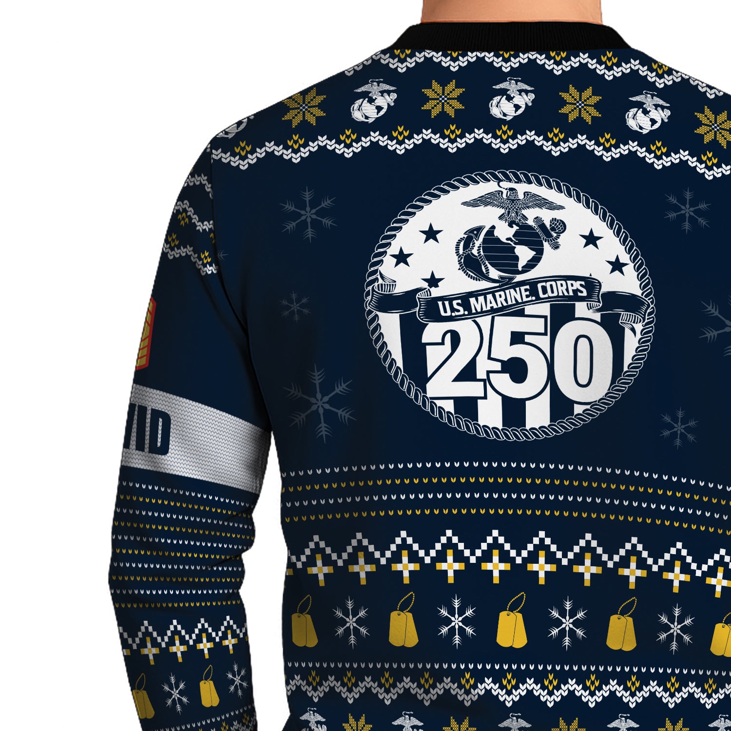 Custom Ranks And Text USMC Ugly Christmas Sweater for Women Men JUST04