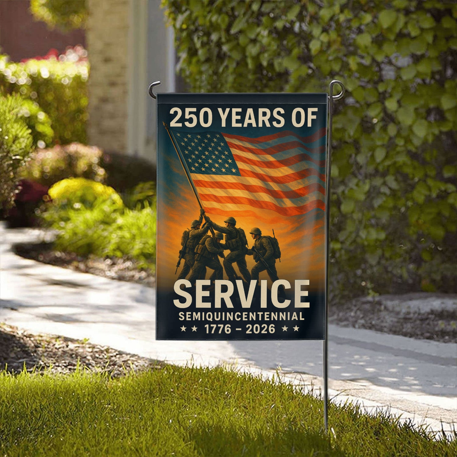 250 Years Of Service Garden Flag 12''x18'' Twin-Side Printing