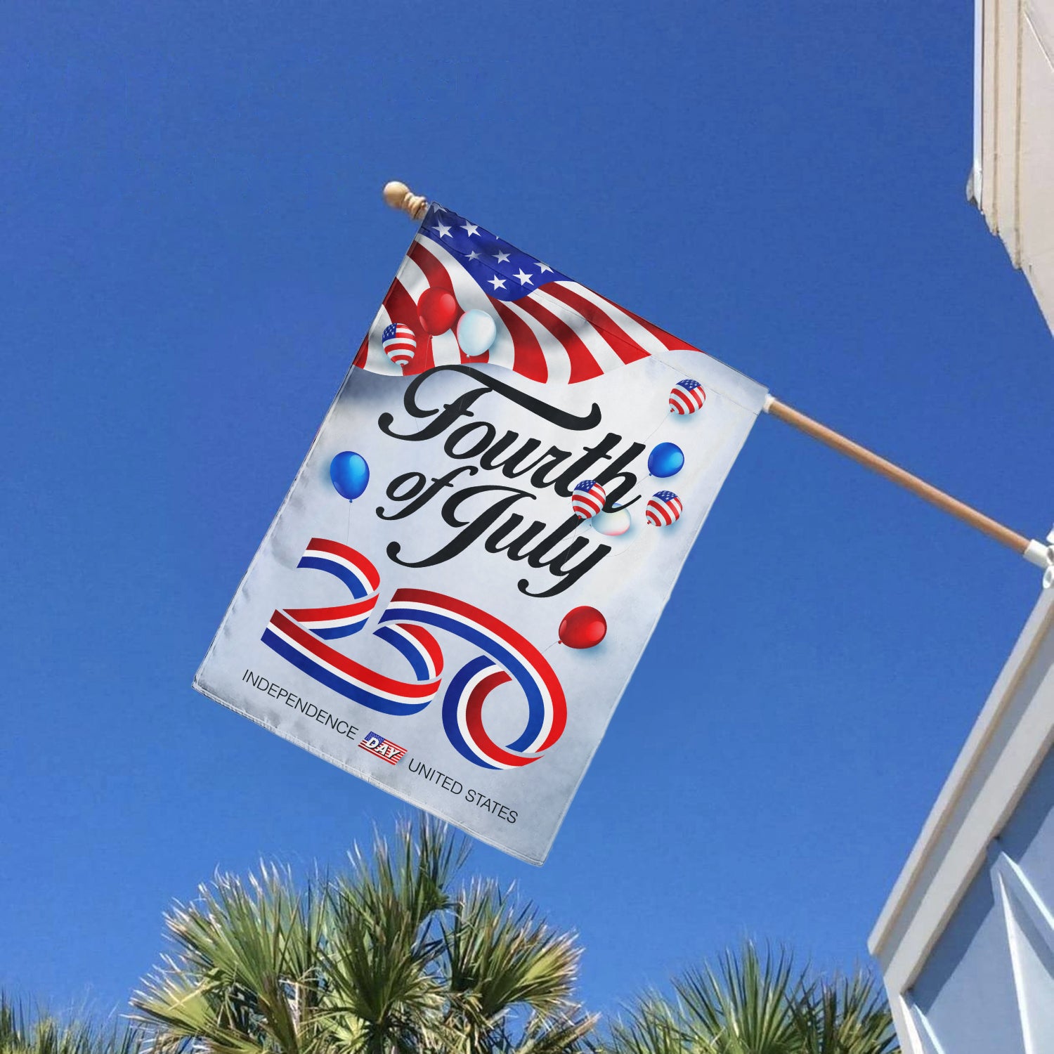 Fourth of July 250 House Flag 28''x40'' Twin-Side Printing