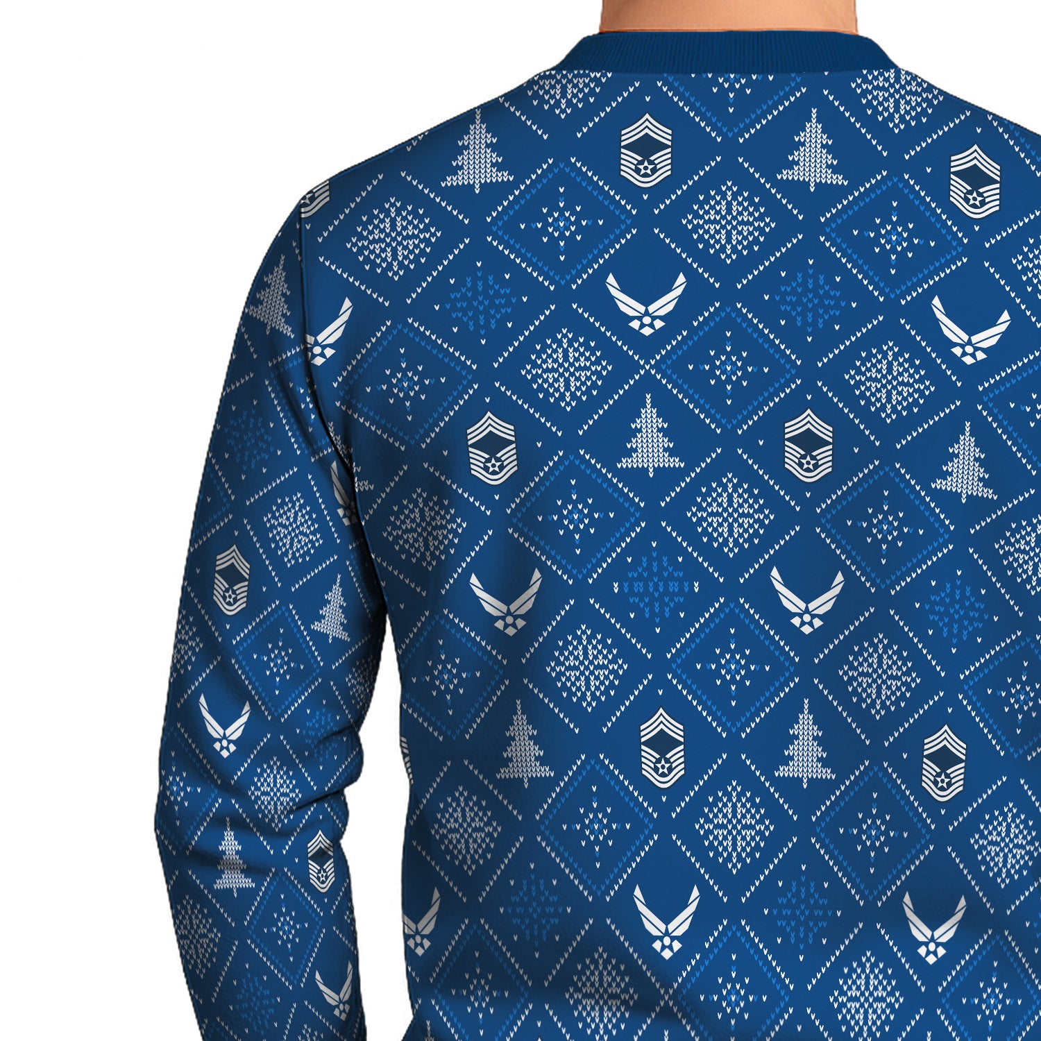 Custom Ranks US Air Force Ugly Christmas Sweater for Women Men TUST03