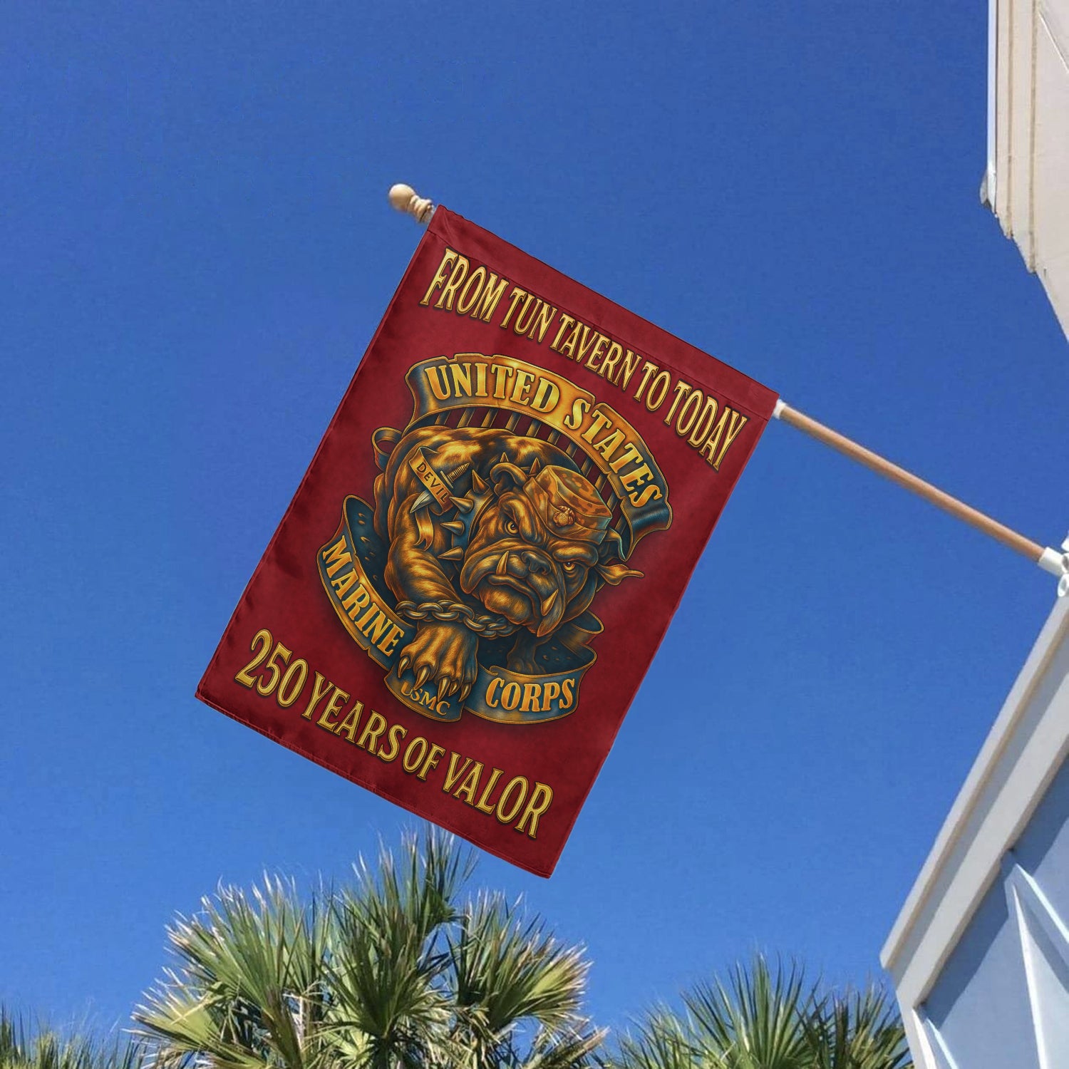 MARlNE From Tun Tavern To Today House Flag 28" x 40" Twin-Side Printing