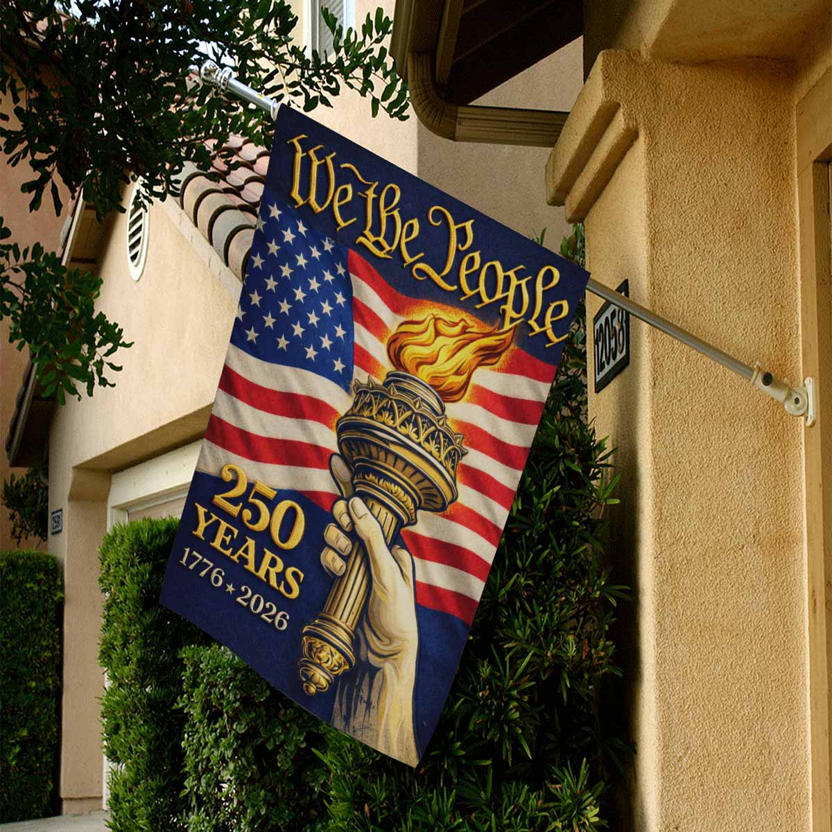 We The People 250 Years House Flag Patriotic USA 1776-2026 Decor