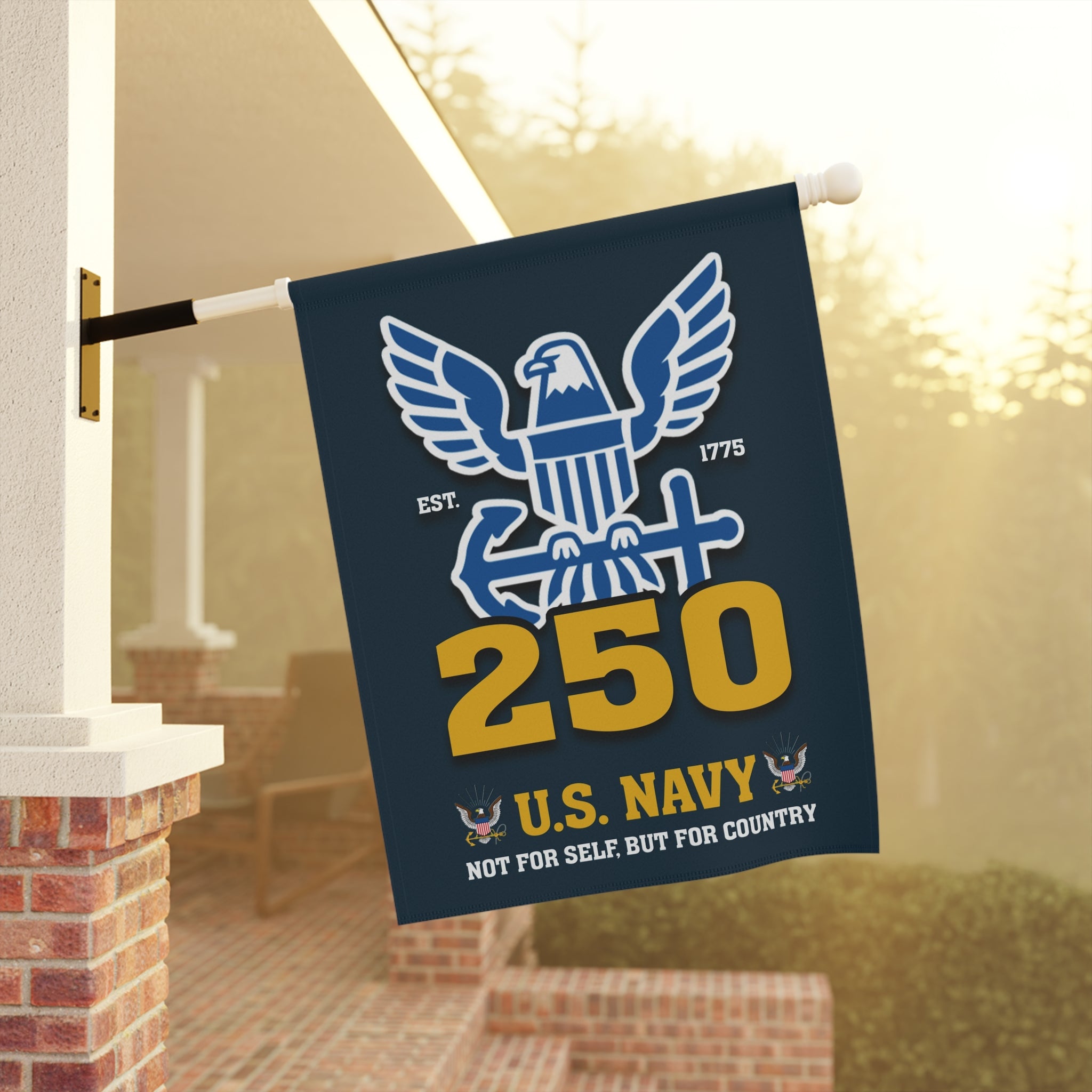 US Navy Est 1775 Not For Self, But For Country Garden Flag Twin-Side Printing