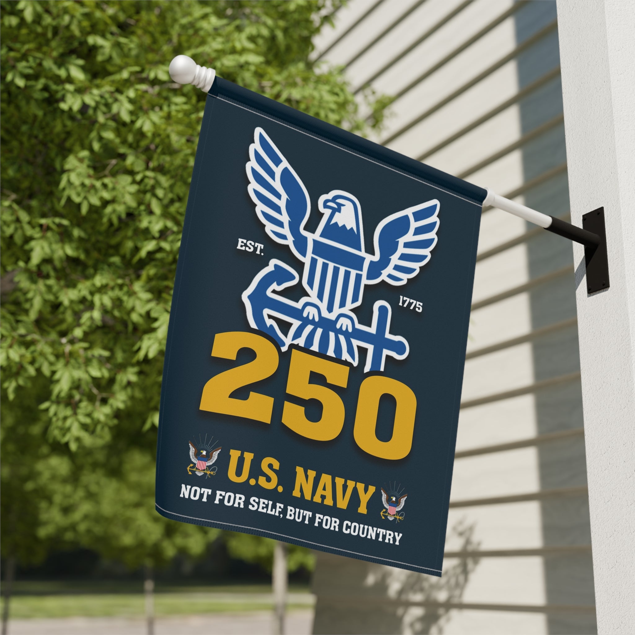 US Navy Est 1775 Not For Self, But For Country Garden Flag Twin-Side Printing