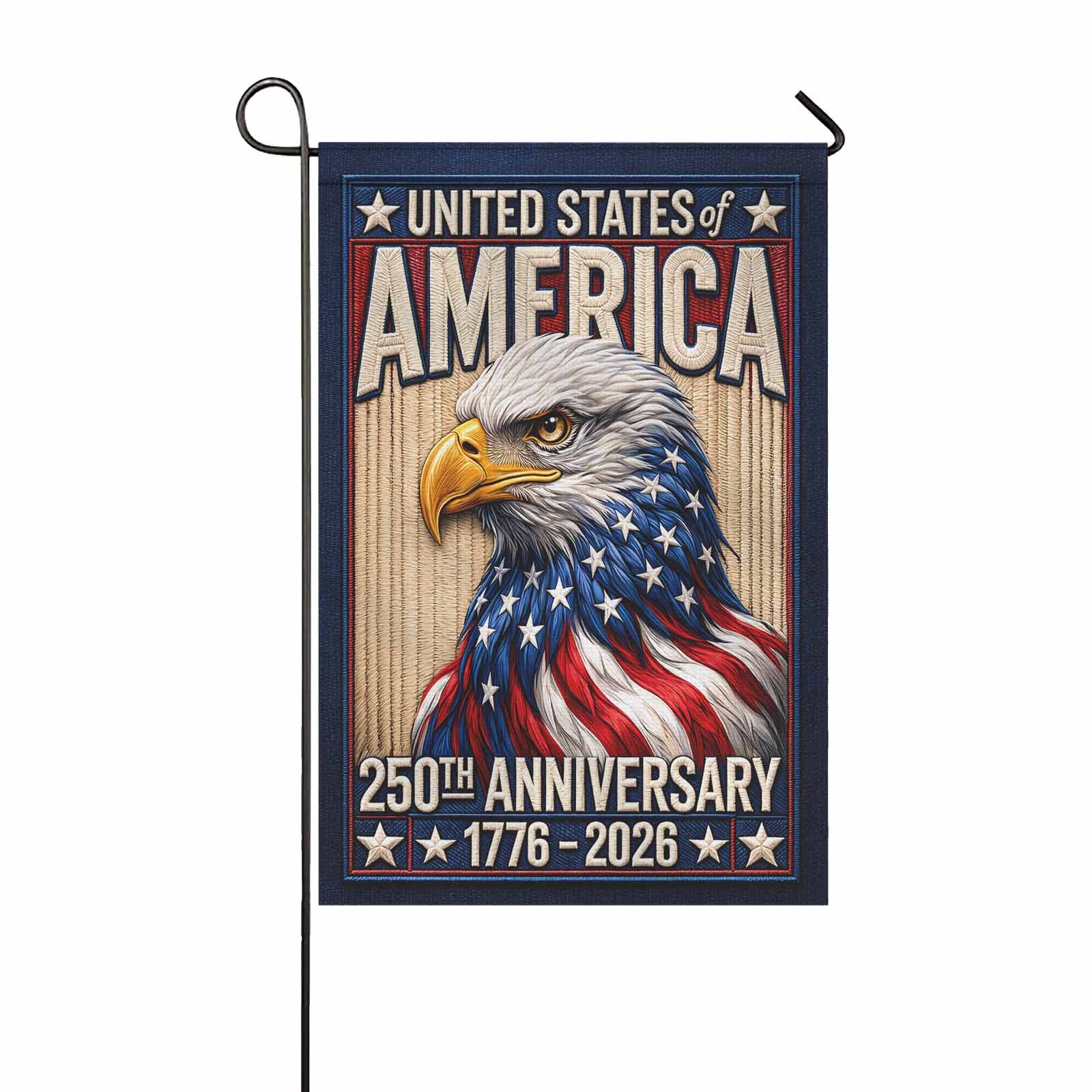 USA 250th Anniversary Patriotic Garden Flag American Eagle Flag Decor