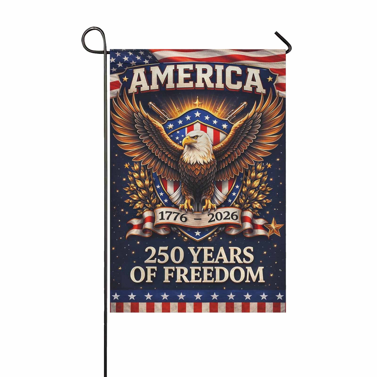 USA 250 Years of Freedom Garden Flag Patriotic Eagle American Flag Decor