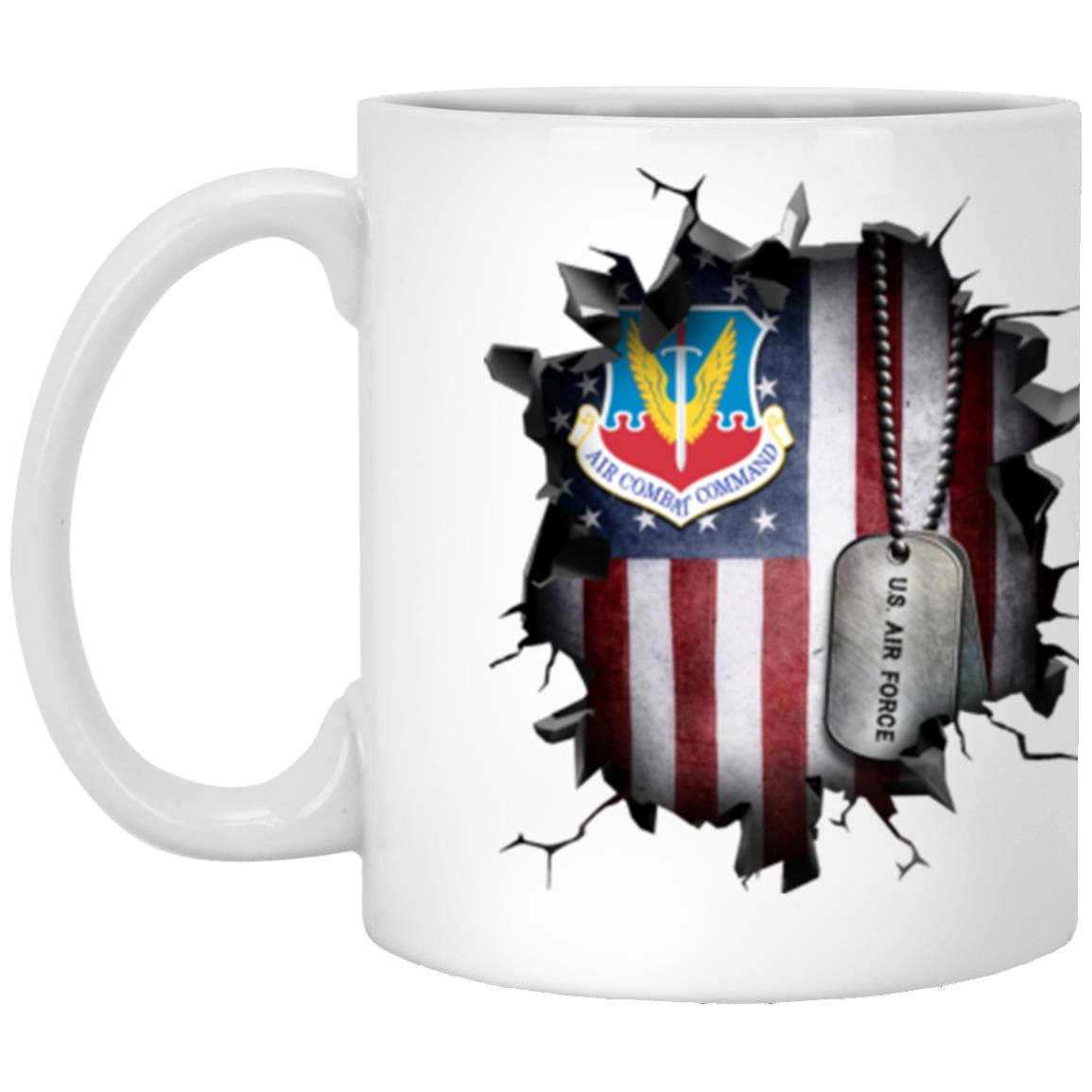 US Air Force Air Combat Command 3D Break Effect Coffee Mug 11oz - 15oz White Mug