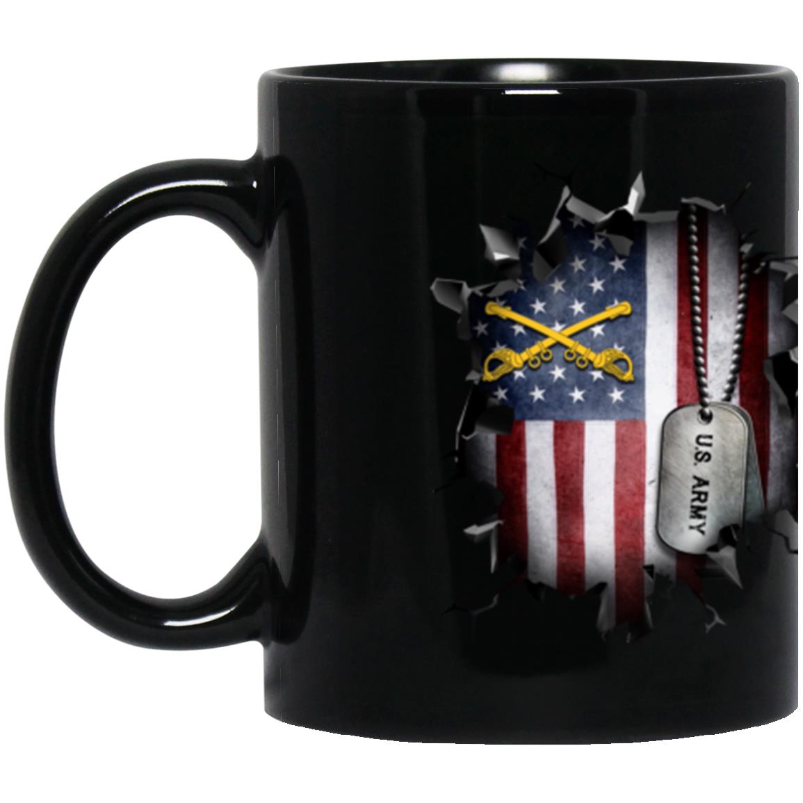 US Army Cavalry 3D Break Effect 11oz - 15oz Black Mug