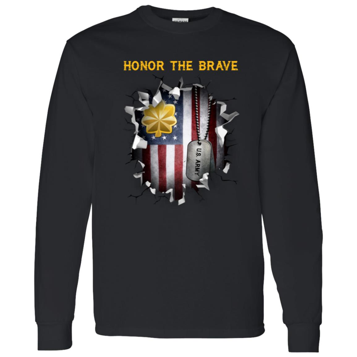 US Army O-4 Major O4 MAJ Field Officer - Honor The Brave Front Shirt