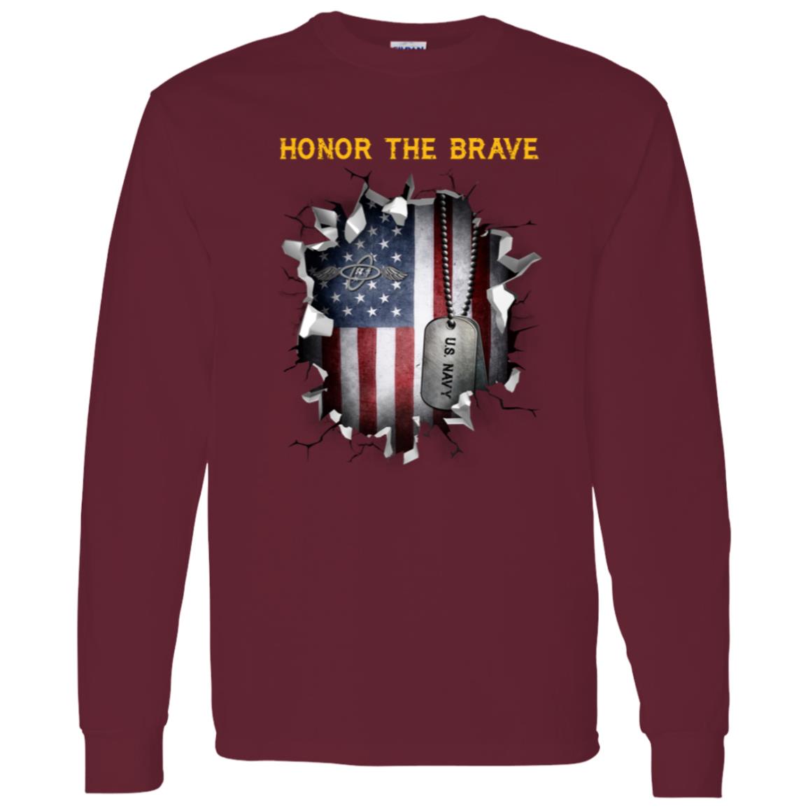 Navy Aviation Electronics Technician Navy AT - Honor The Brave Front Shirt