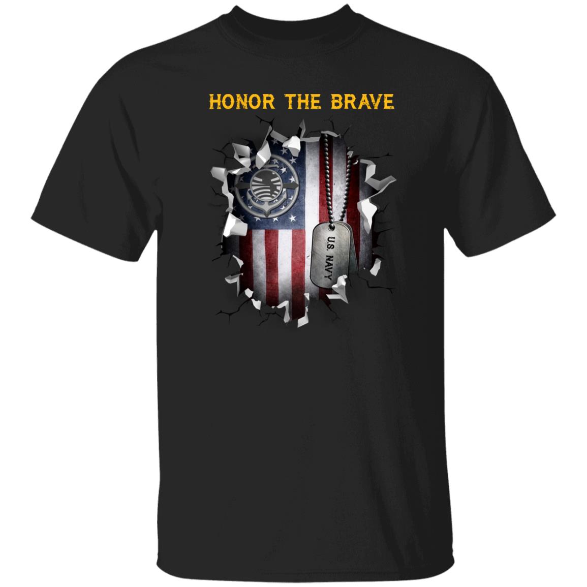 Navy Religious Program Specialist Navy RP - Honor The Brave Front Shirt