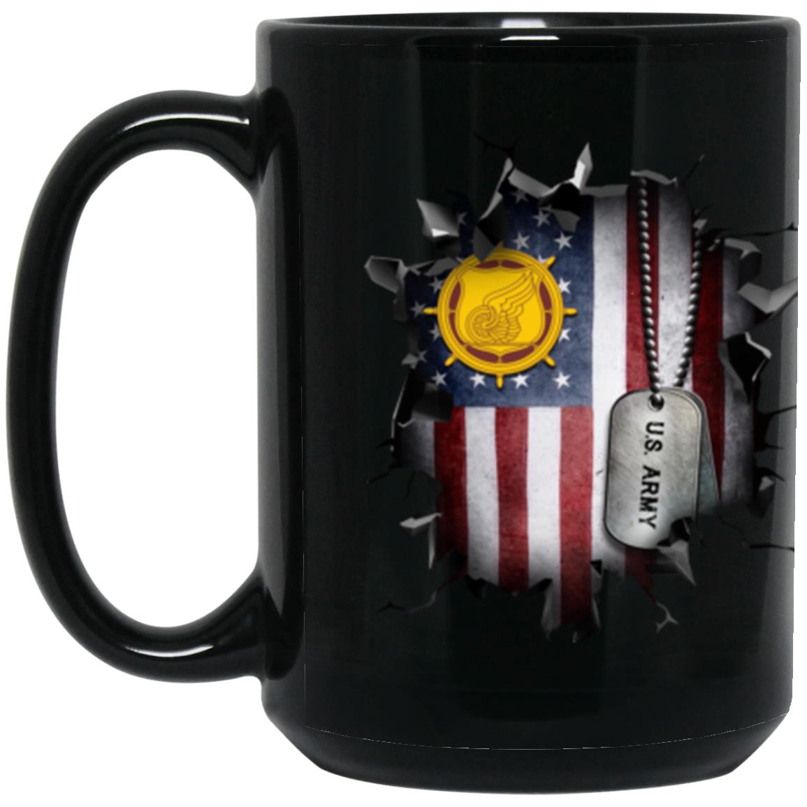 US Army Transportation Corps 3D Break Effect 11oz - 15oz Black Mug