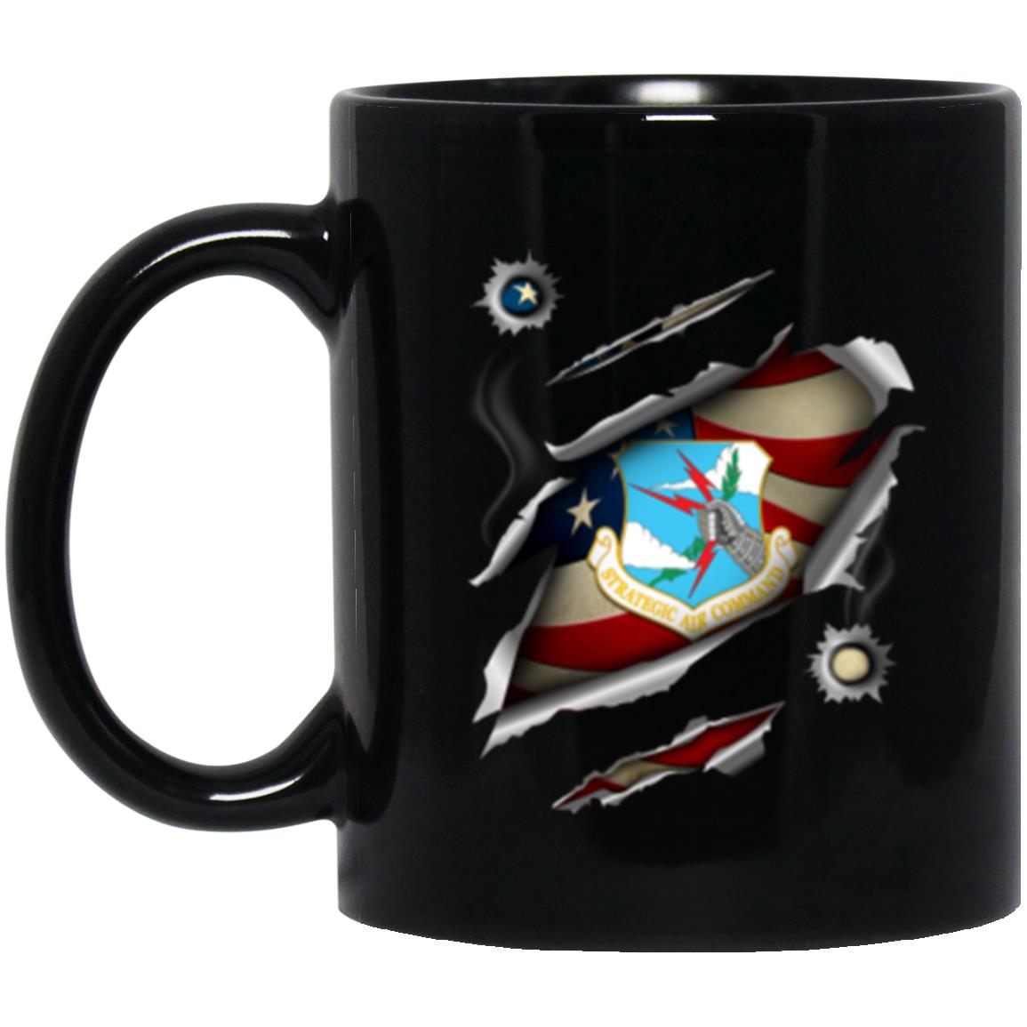 US Air Force Strategic Air Command 3D Bullet Holes Effect 11oz - 15oz Black Mug