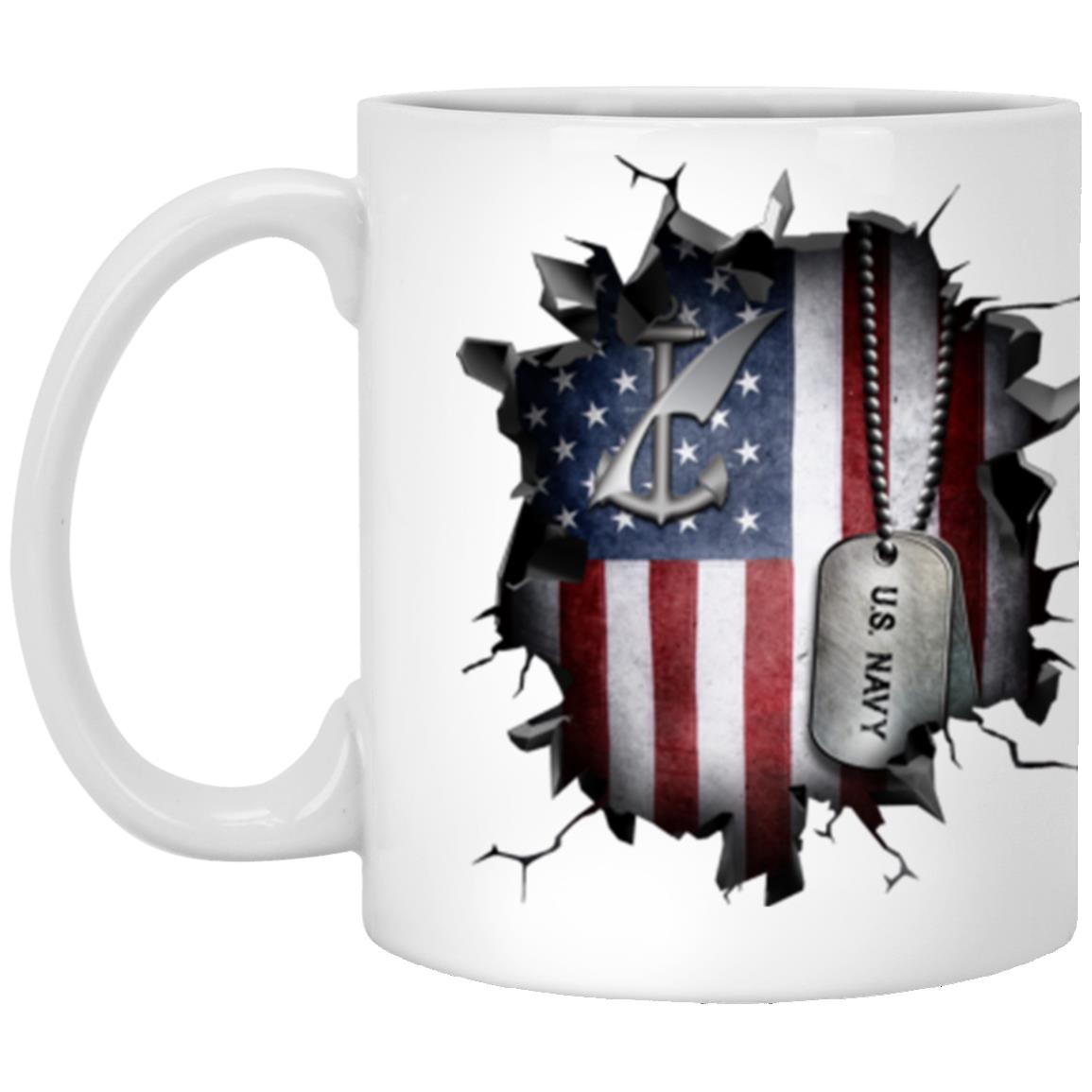 US Navy Counselor Navy NC 3D Break Effect 11oz - 15oz White Mug