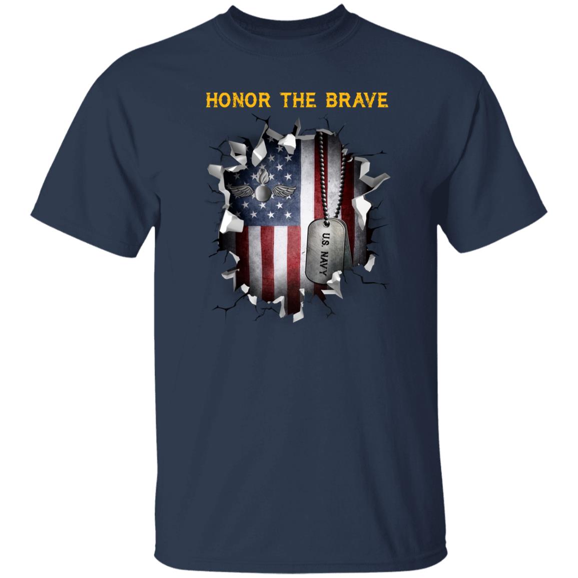 Navy Aviation Ordnanceman Navy AO - Honor The Brave Front Shirt