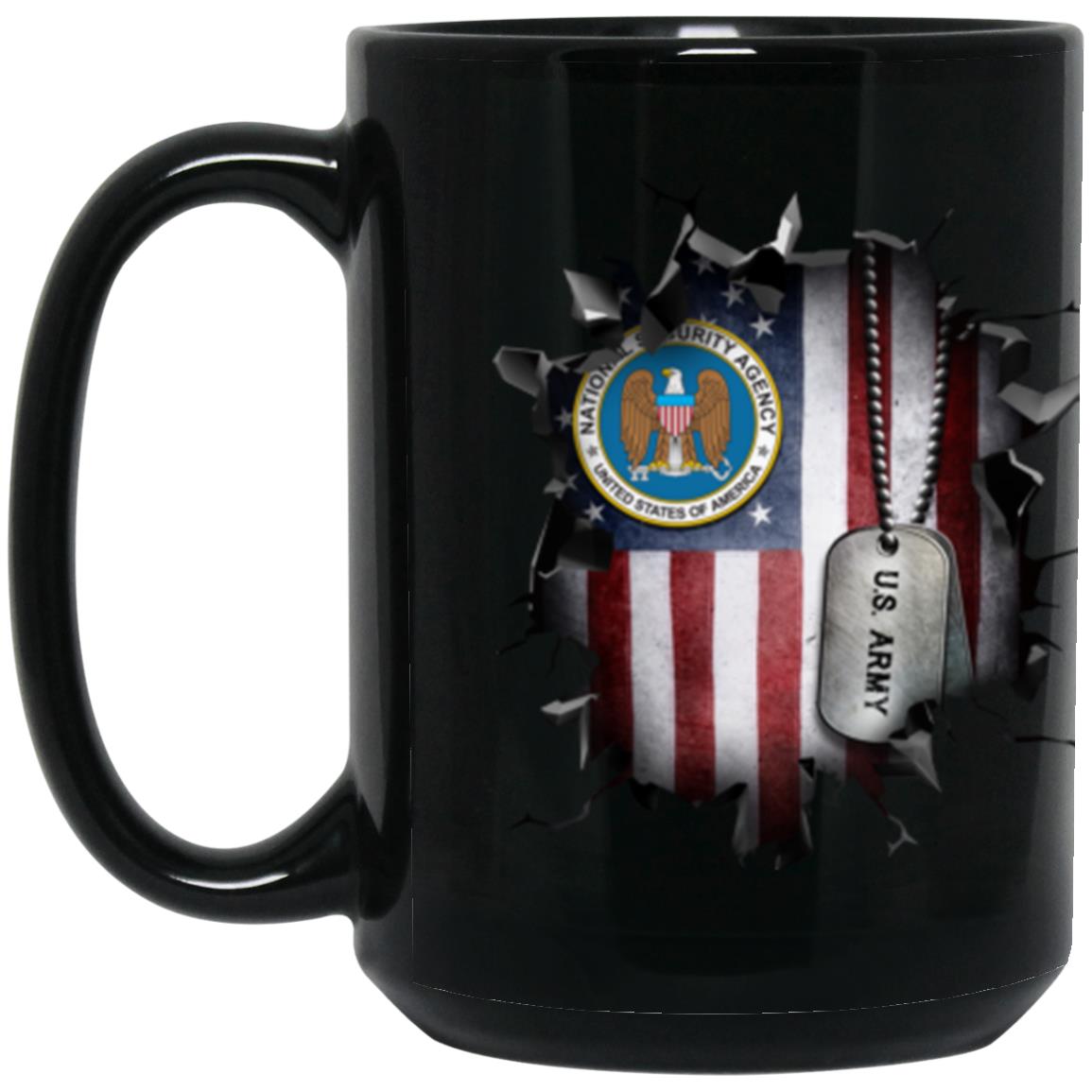 US National Security Agency 3D Break Effect 11oz - 15oz Black Mug